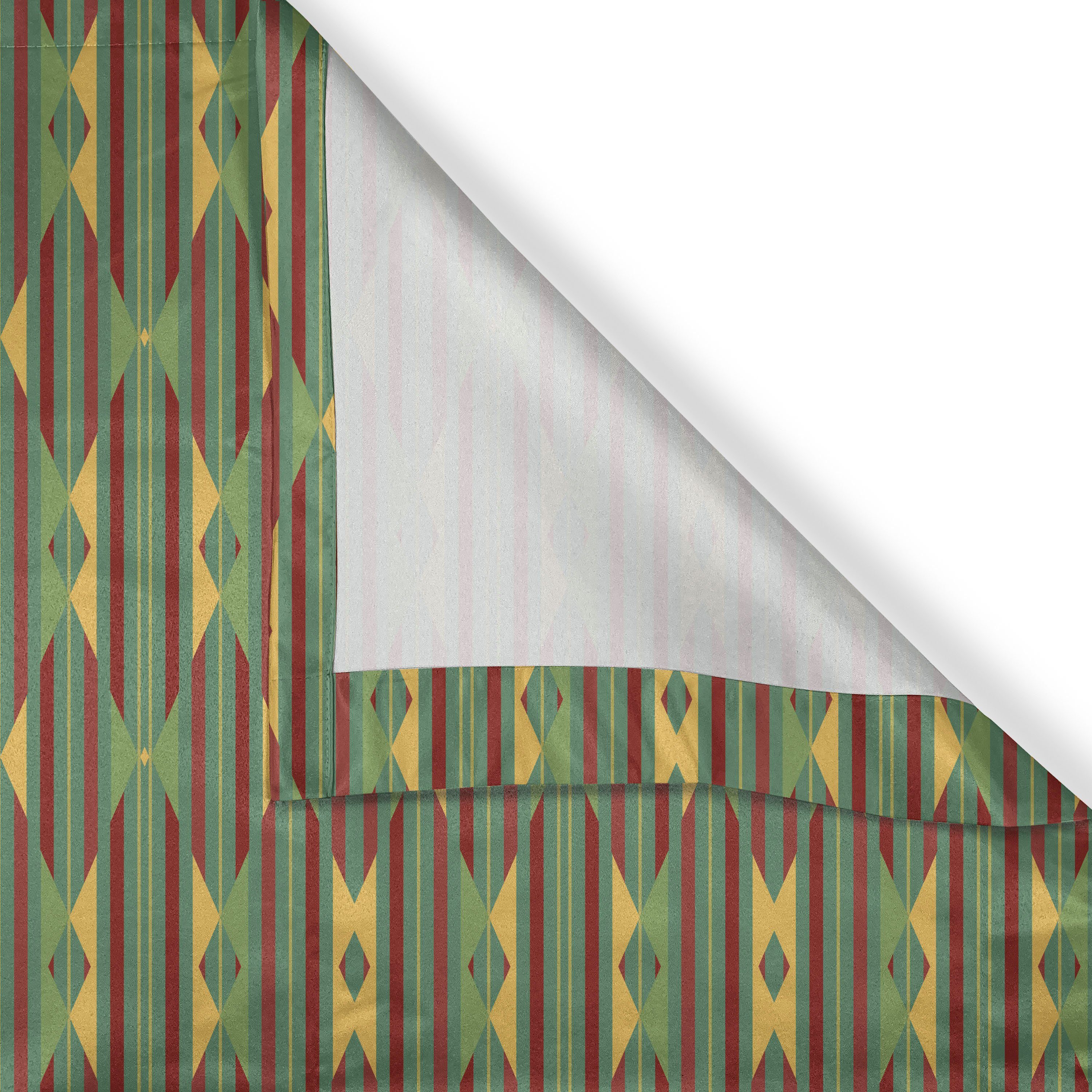 Muster 2-Panel-Fenstervorhänge für Gardine Abakuhaus, Dekorative Kente Retro gestreifte Schlafzimmer Wohnzimmer,