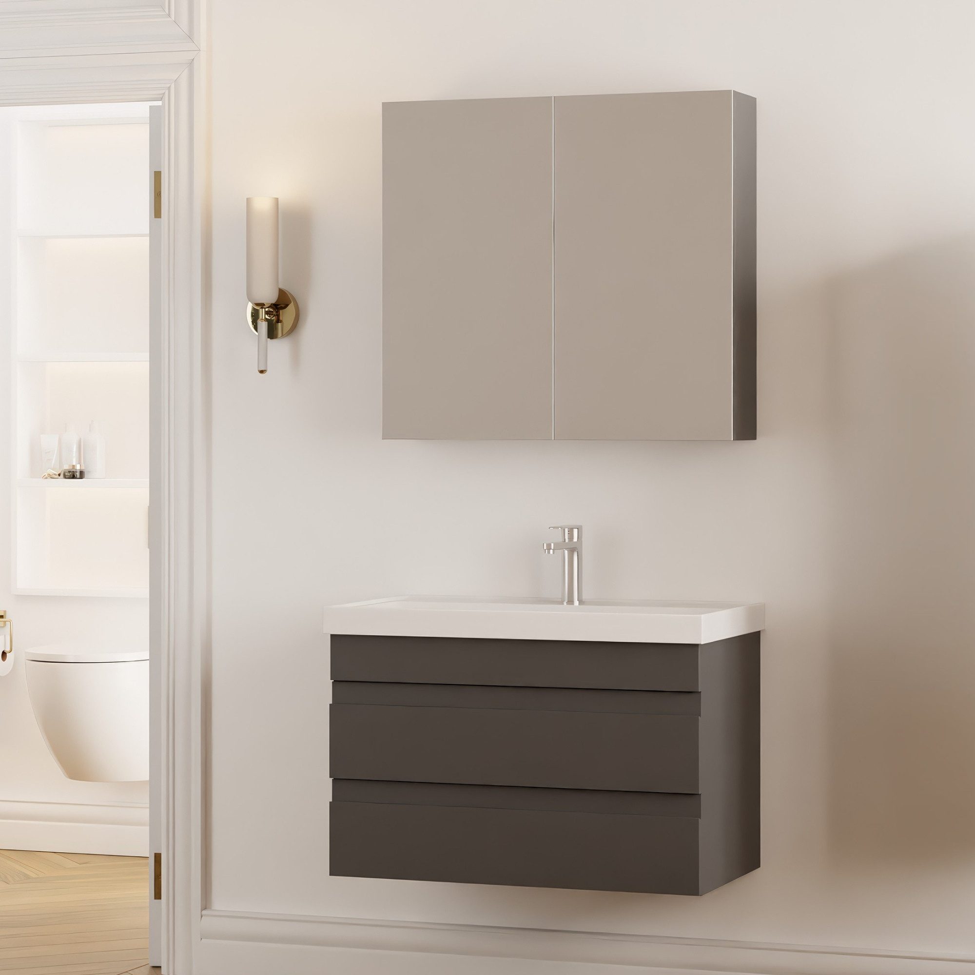 Karen Badmöbel-Set Badmöbel Set Lara 80, (Komplett-Set, Standartmäßig 3-Tei günstig online kaufen