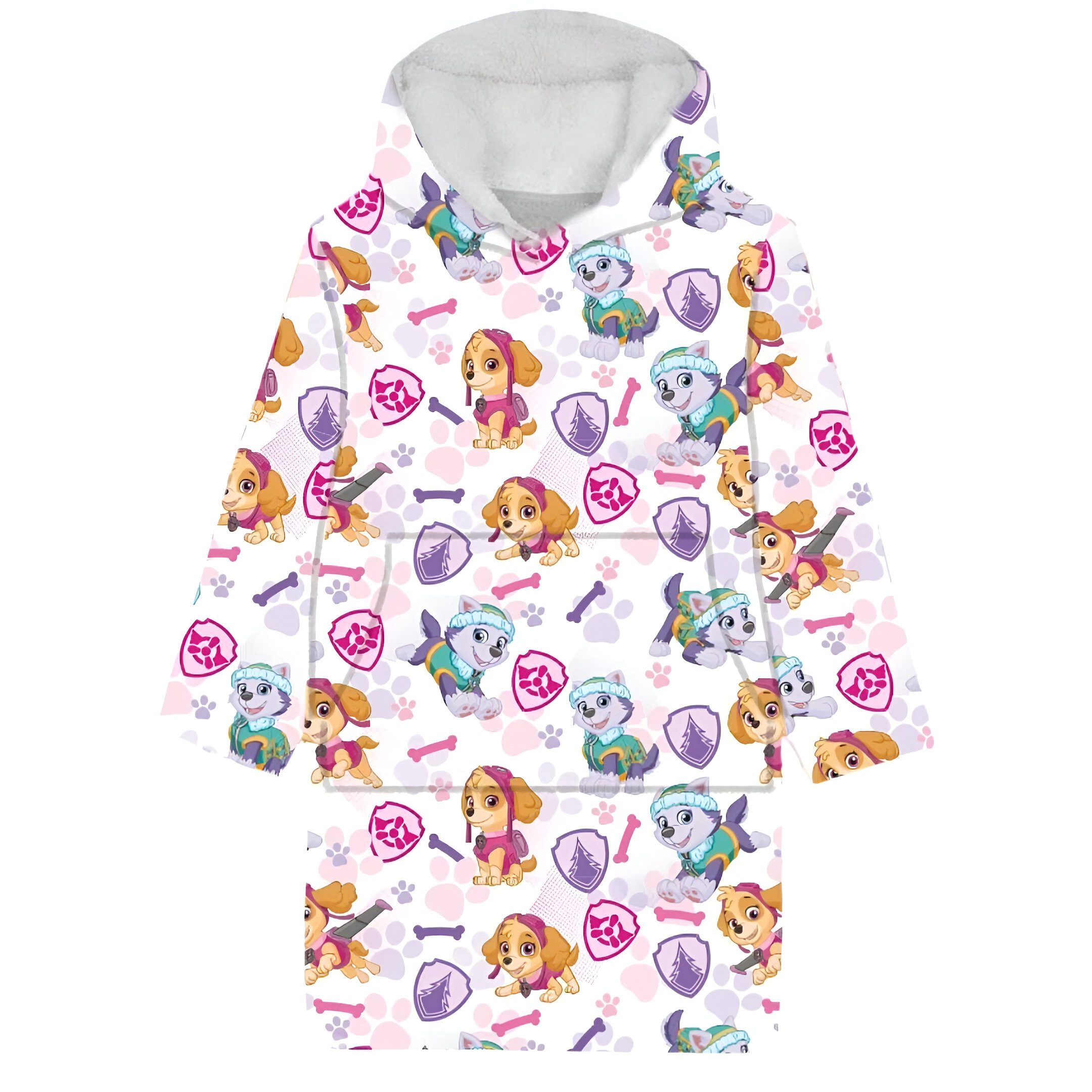 Sweatponcho Paw Patrol Skye Kuschelponcho Kuscheldecke mit Ärmeln Kapuze Tasche
