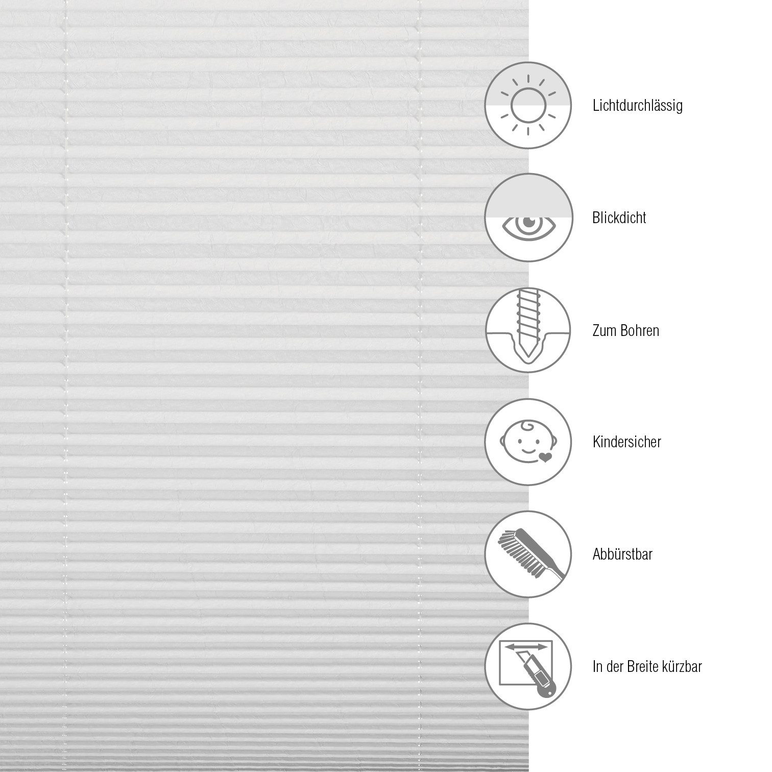 SCHÖNER WOHNEN-Kollektion Plissee Milla, blickdicht, mit Bohren, verspannt, verschraubt, verschraubt, silberne oder weiße Rollo-Technik