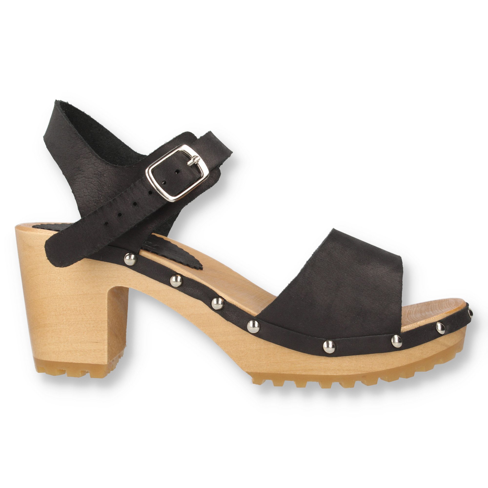 Cloque Boldog offene Damen Clogs mit Holzabsatz Clog (1 Paar) Zum Schlupfen