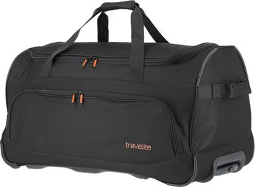 travelite Reisetasche Basics Fresh, 71 cm, schwarz, Duffle Bag Reisegepäck Reisebag mit Rollen