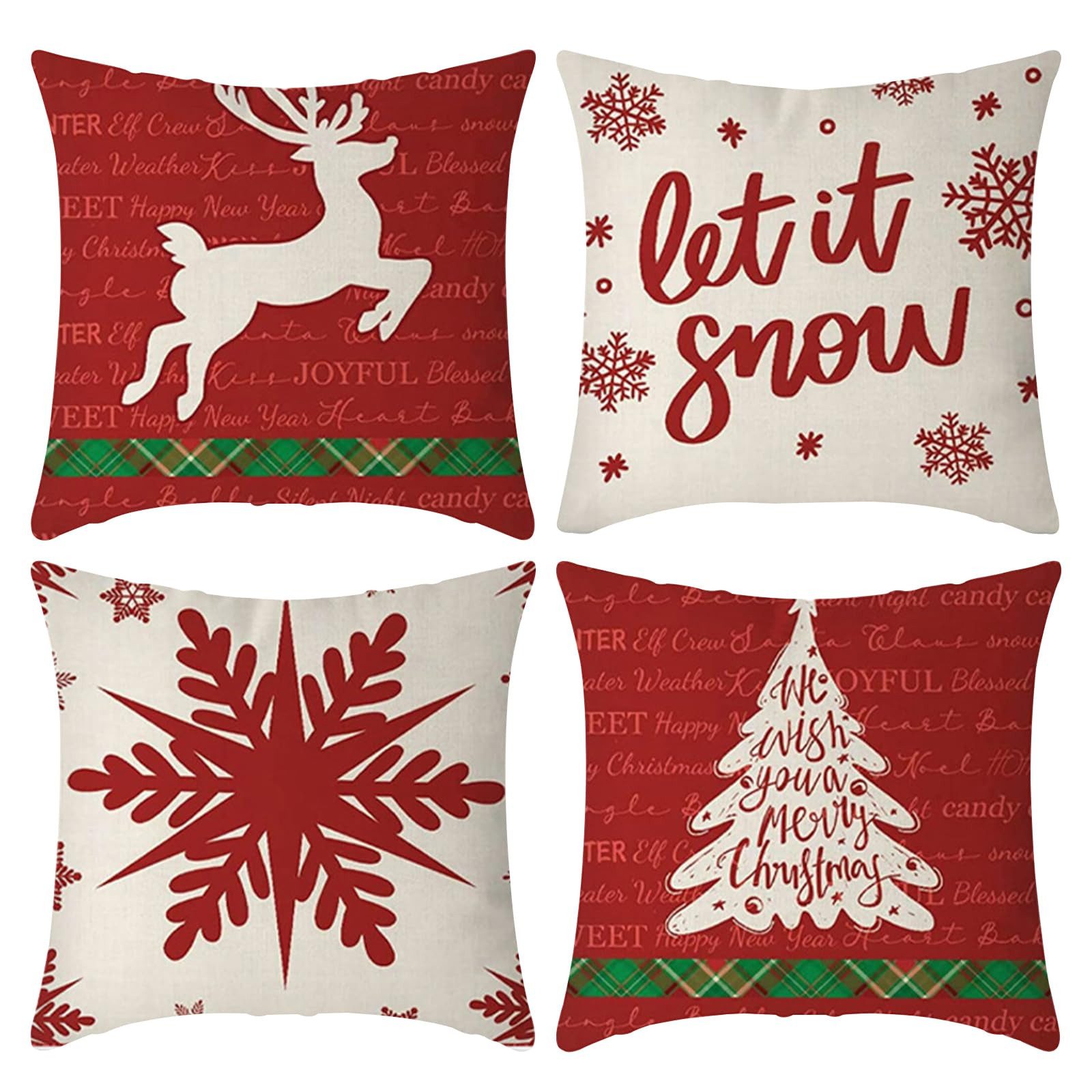 Coonoor Kissenbezug Kissenbezug weihnachten 45x45 cm weihnachten Leinen Kis günstig online kaufen