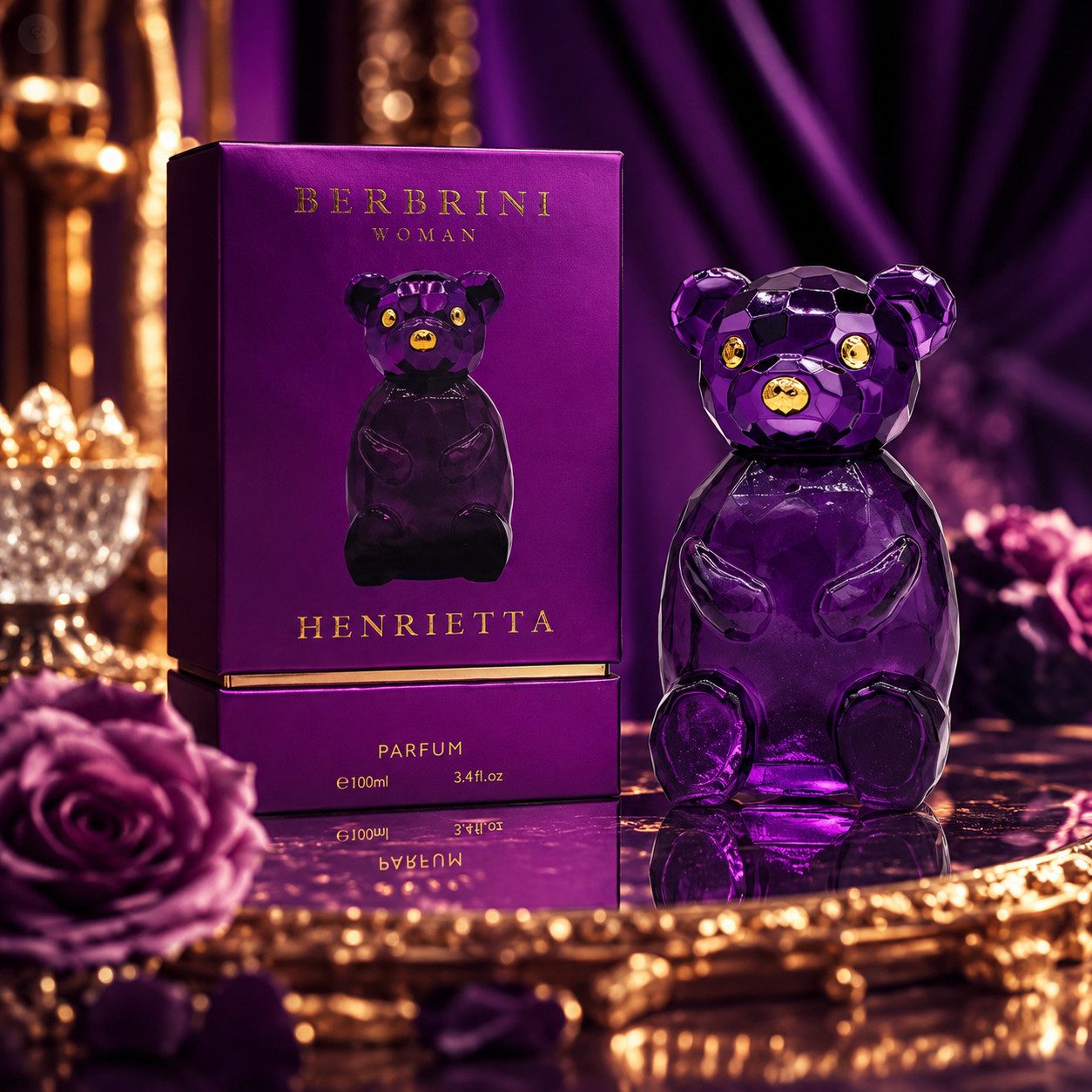 BERBRINI Eau de Parfum Henrietta for Her Damenduft Fruchtig Floral Holzig e100 ml, Hergestellt in UK, luxuriöser Damenduft, langanhaltend Premium Duft