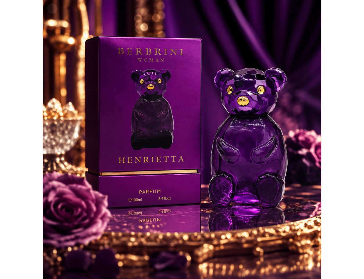 BERBRINI Eau de Parfum Henrietta for Her Damenduft Fruchtig Floral Holzig e100 ml, Hergestellt in UK, luxuriöser Damenduft, langanhaltend Premium Duft
