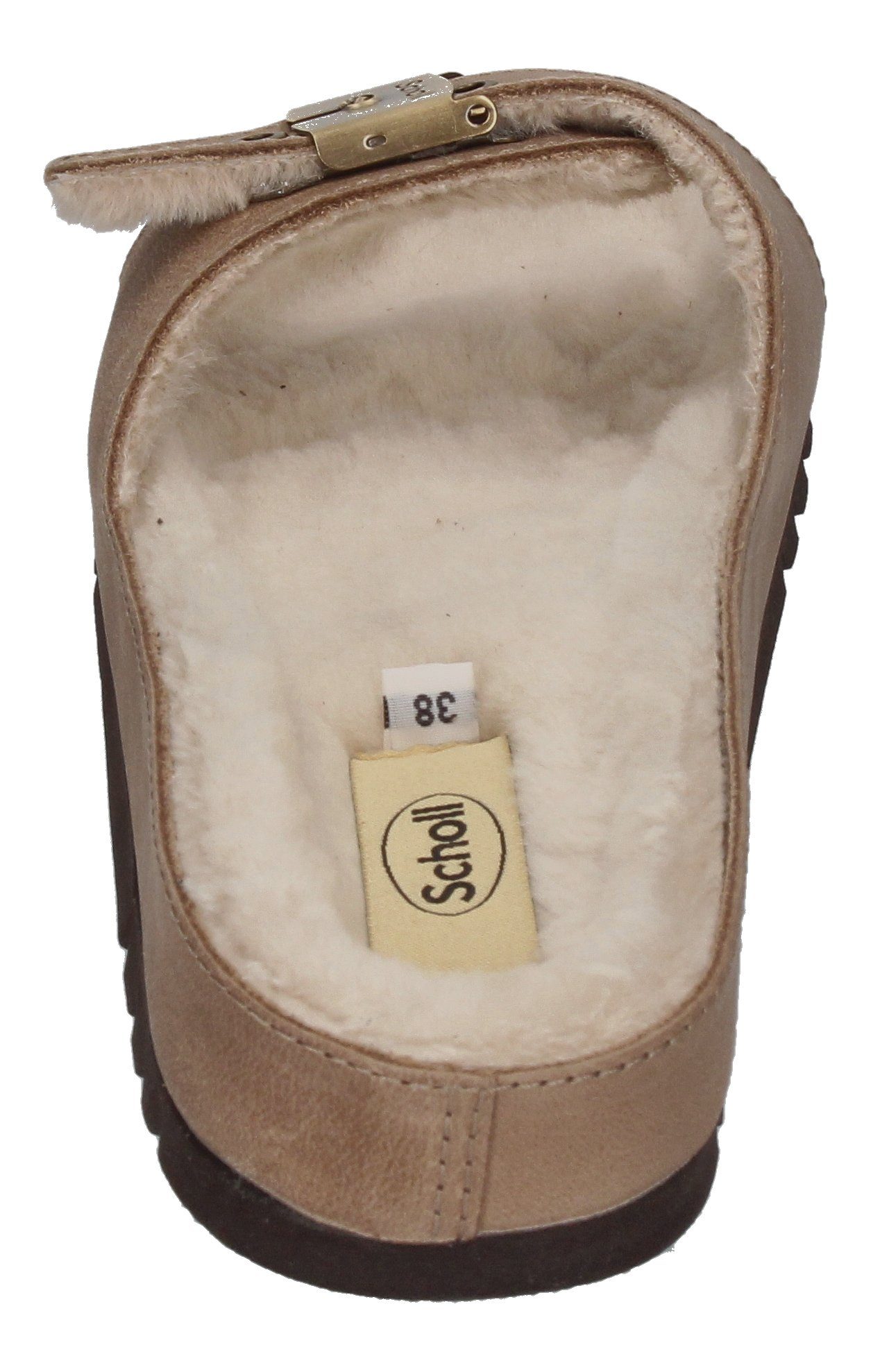 F303171062 MEG Taupe Scholl Keilpantolette