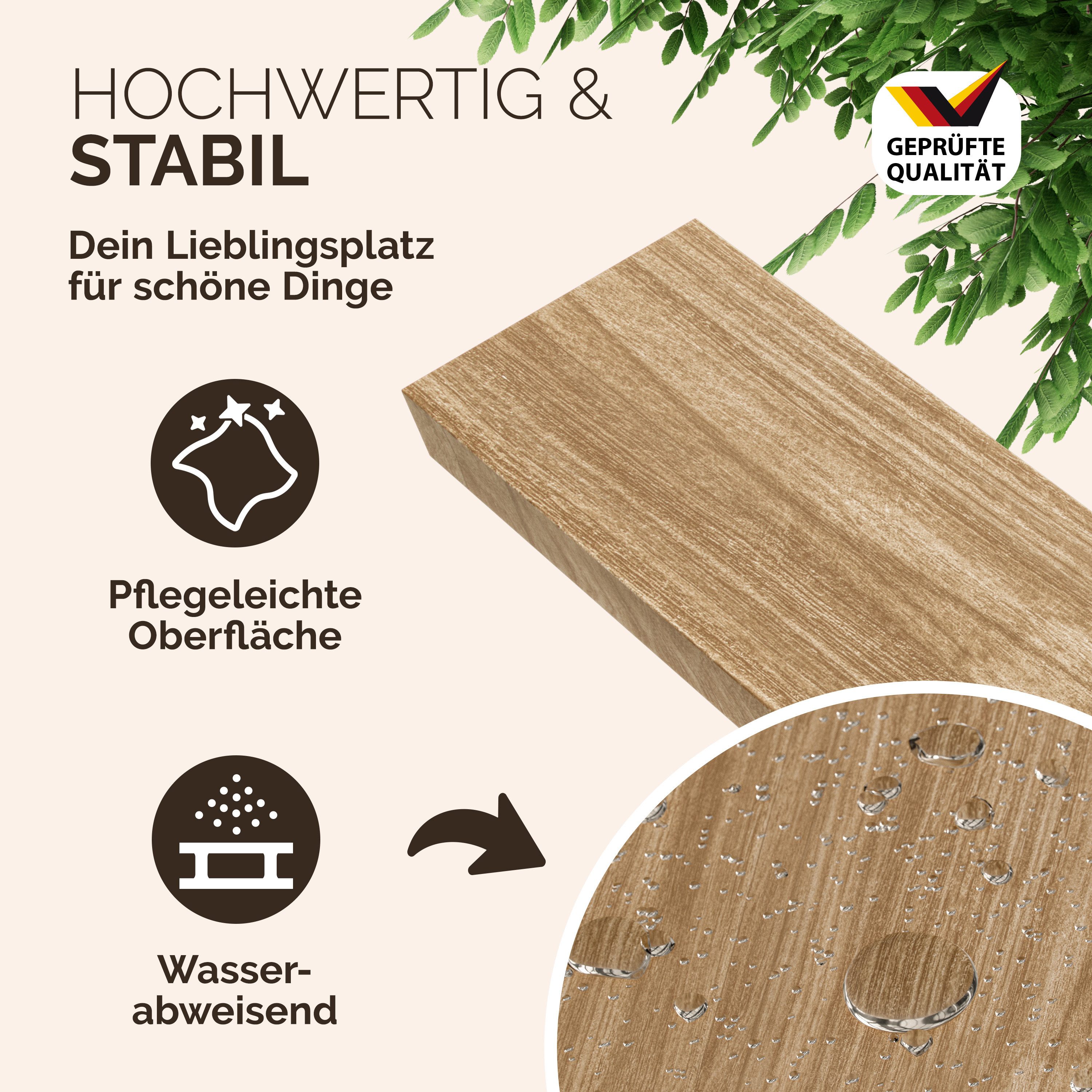 Casaria Wandboard, Eiche Hängeregal mit Halterung 15kg Tragkraft Wohnzimmer günstig online kaufen
