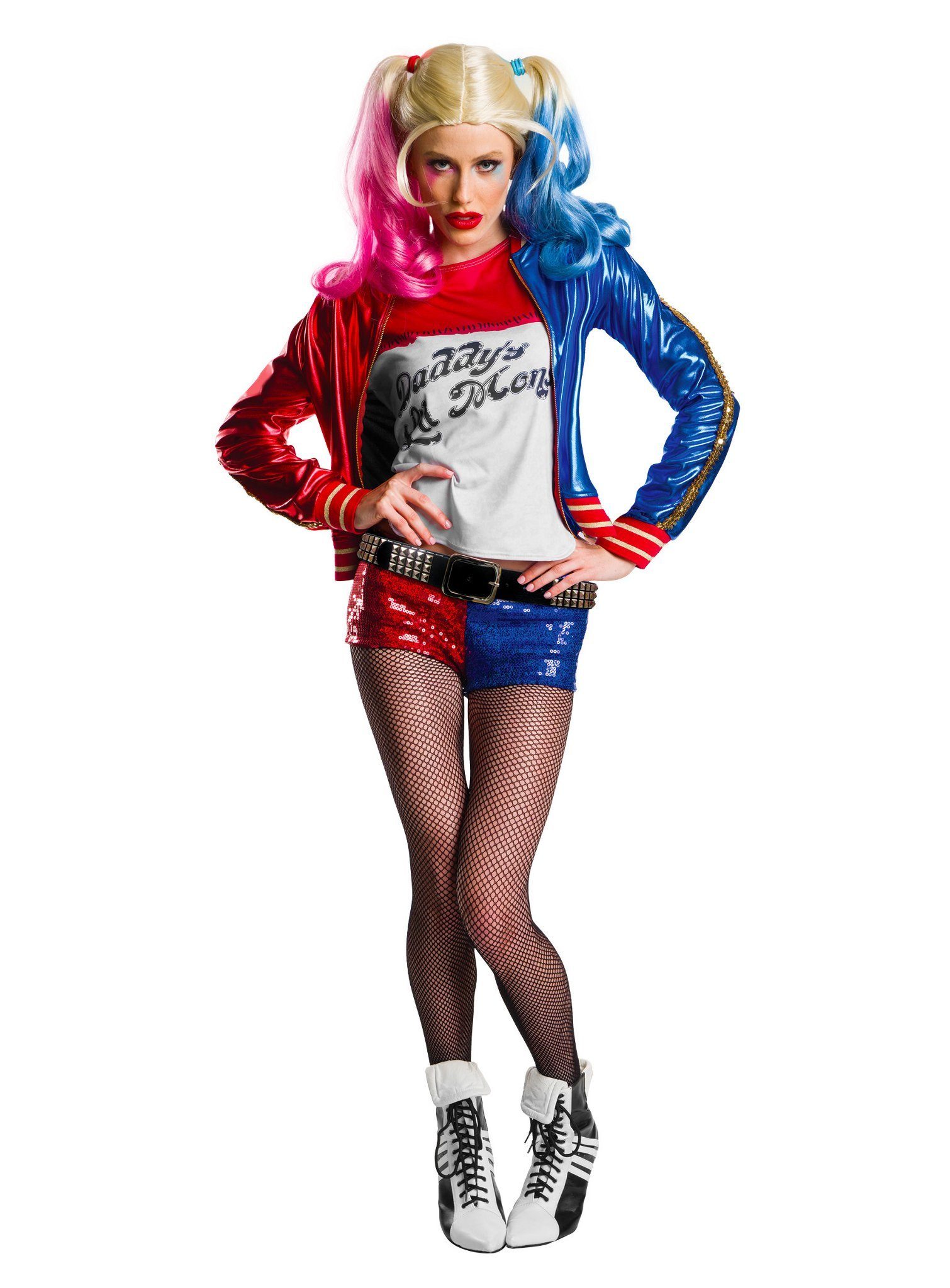 Charades Kostüm Harley Quinn Premium, Hochwertiges Cosplay-Kostüm für schlagfertige Fans von Suicide Squad