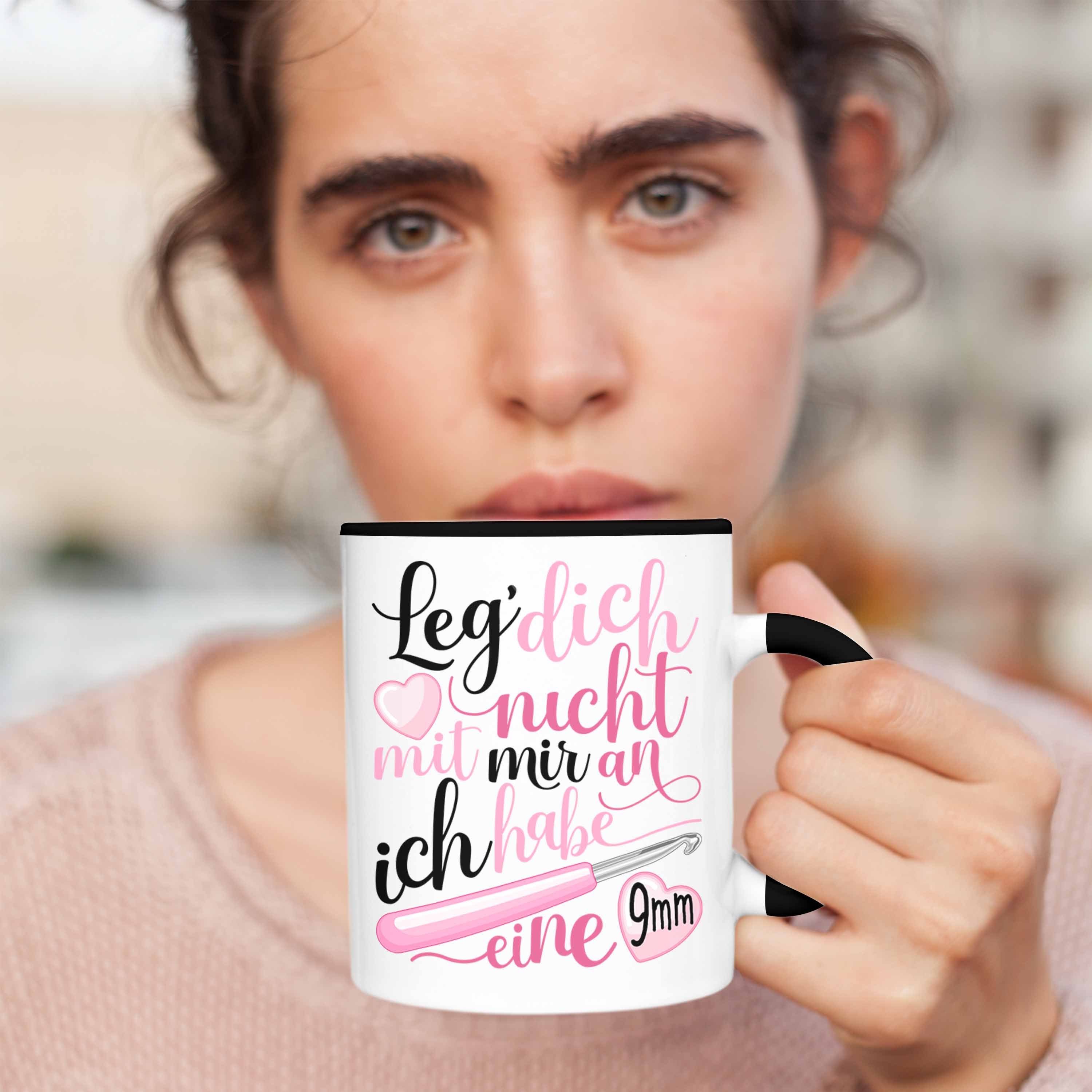 Ich Tasse Schwarz Spruch Stricken H Tasse Lustig Grafik Trendation Geschenk Geschenkidee Häkeln