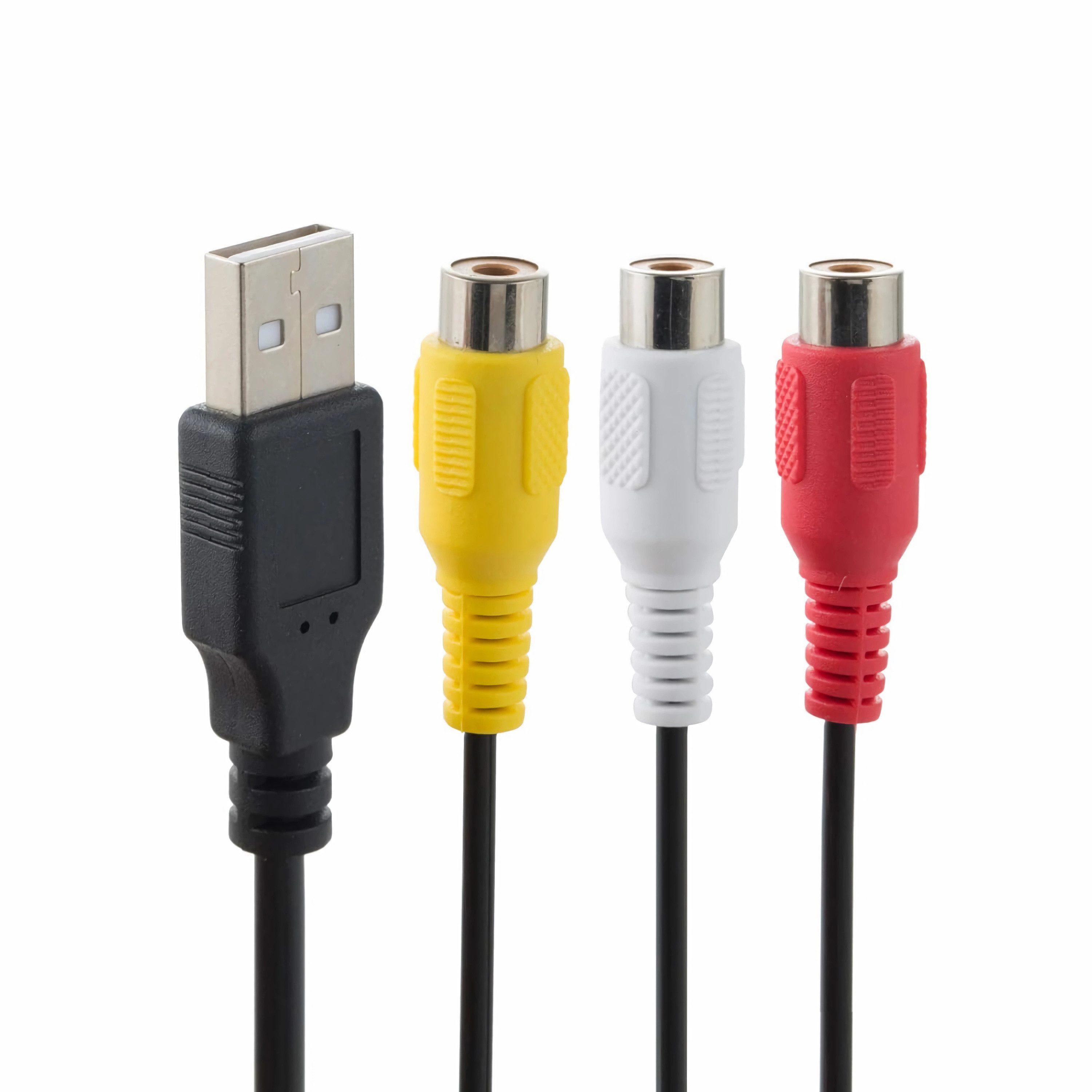 Bolwins O28 USB auf Cinch Kabel USB 2.0 Stecker zu 3 Cinch 3RCA Buchse AV 1,5m Audio- & Video-Kabel, USB-A Stecker, 3×RCA Buchse (150 cm), Plug & Play, Audio- & Videoübertragung