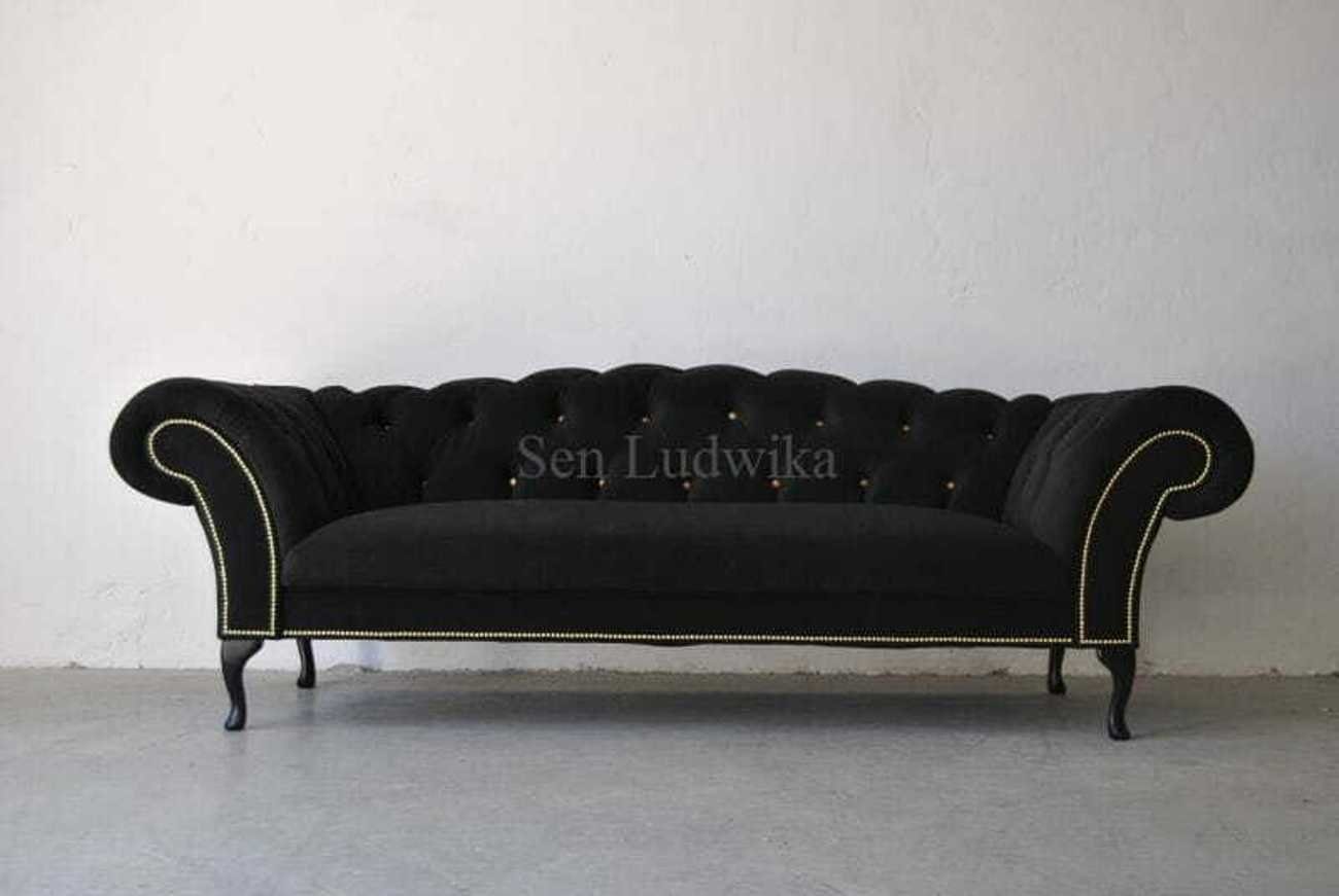 Couch in Sitz Dreisitzer Europe Polster Design JVmoebel Chesterfield, Sofa Made 3-Sitzer 3 Sitzer Textil