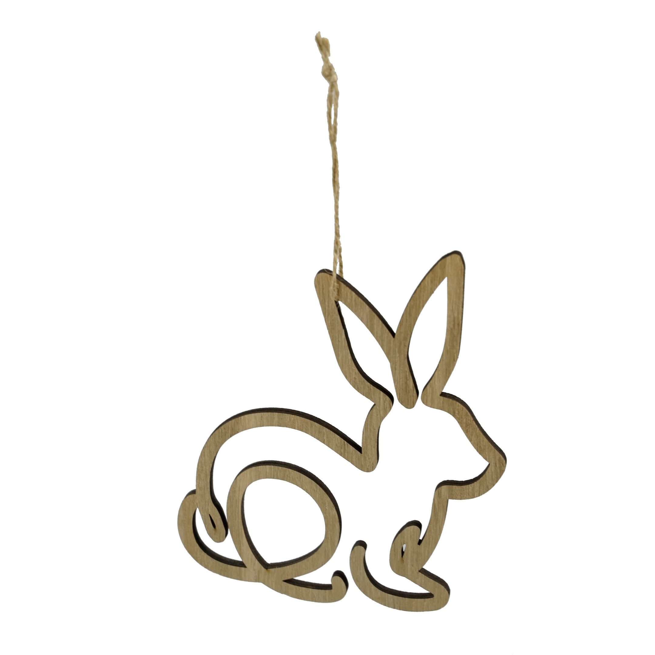 HALBACH Osterei Holz Hase Hänger am Jutenaturband 14,5 x 16,5cm
