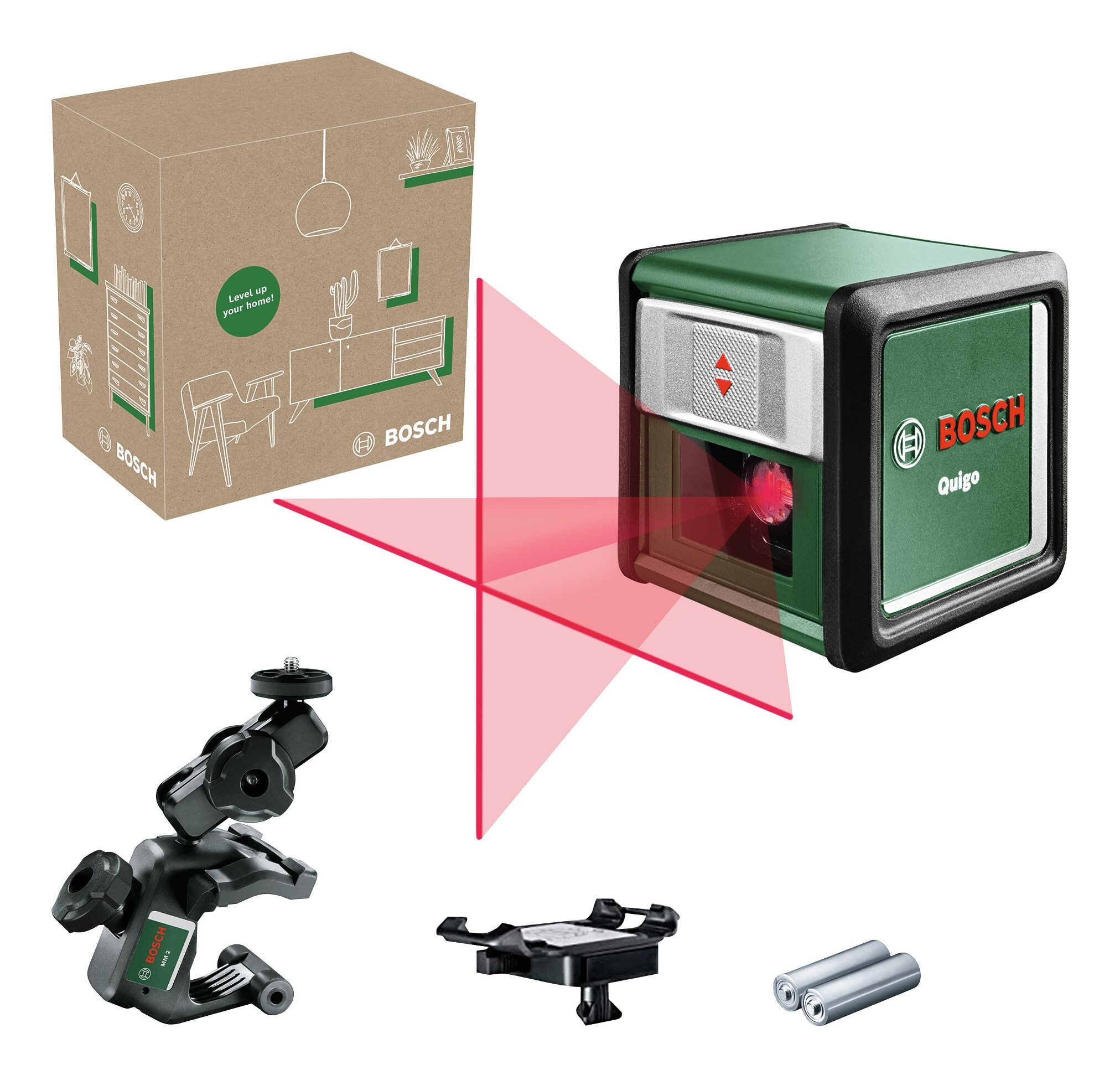 BOSCH Kreuzlinienlaser Quigo, Kreuzlinien-Laser - im eCommerce-Karton