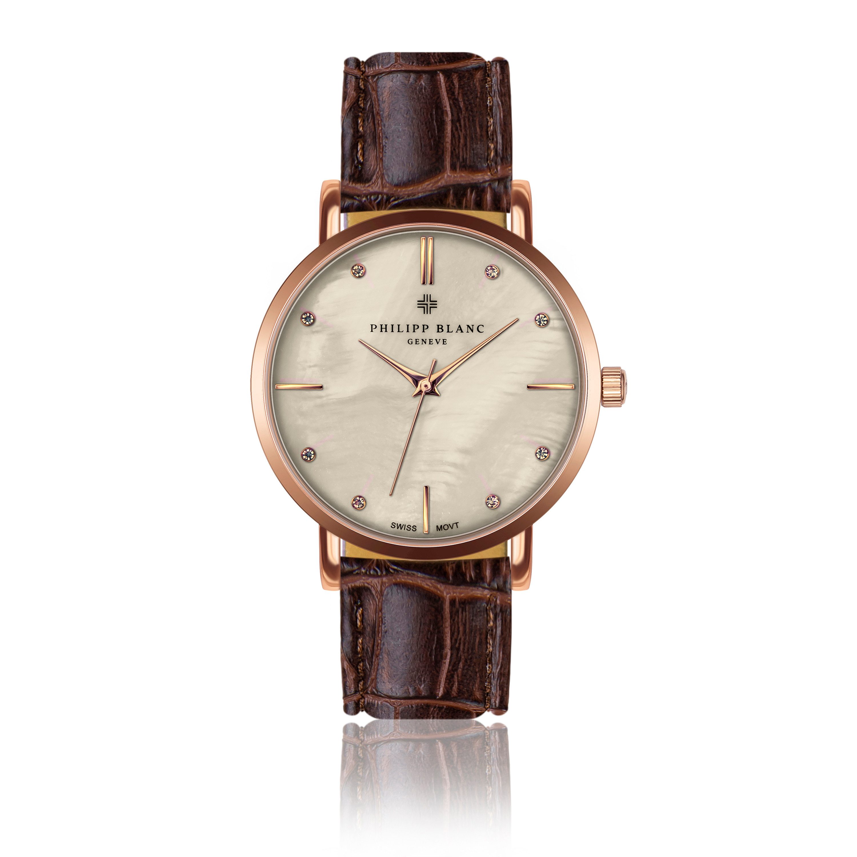 PHILIPP BLANC Quarzuhr PB6-S088R Lausanne brown leather