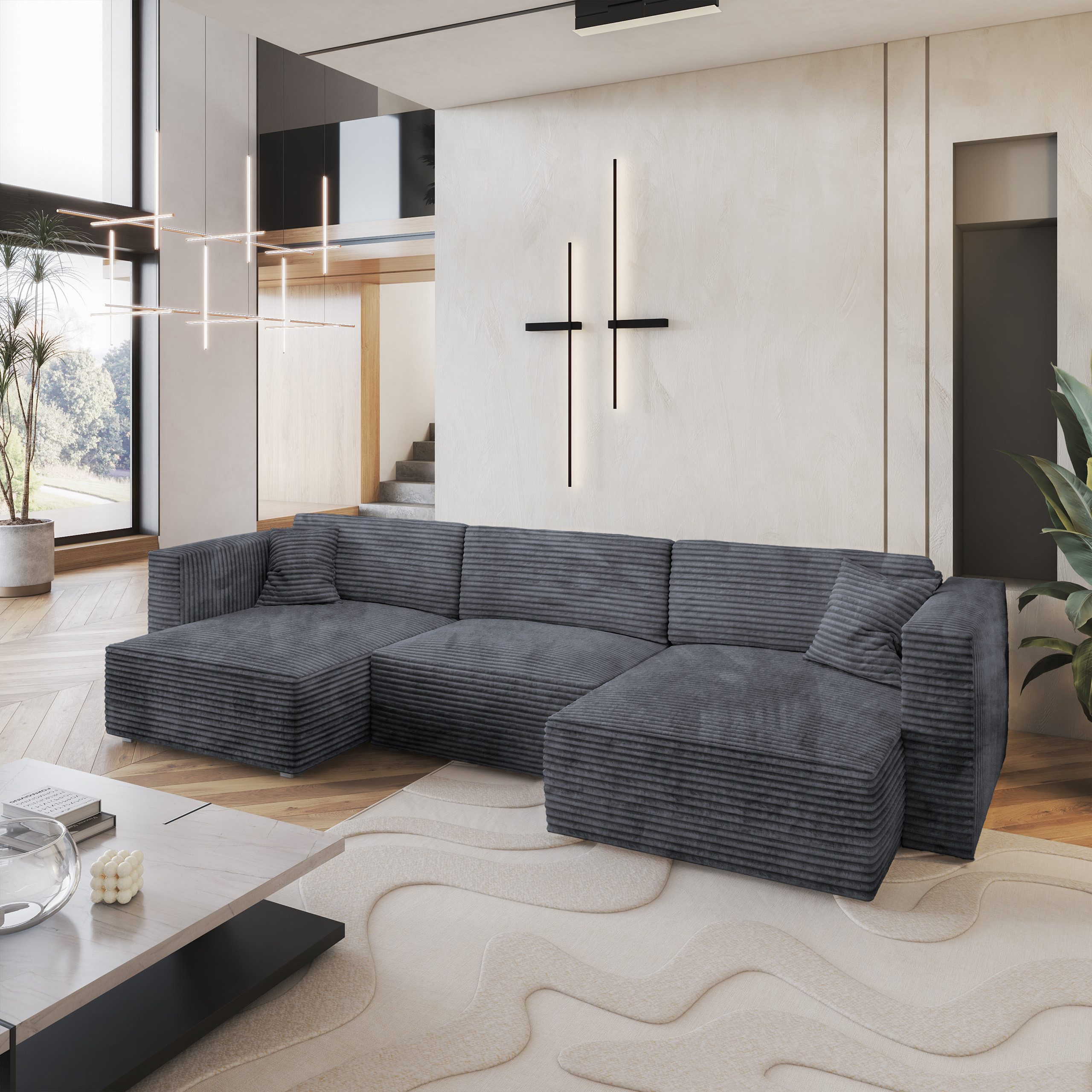 Masseno Ecksofa SARMO mit Schlaffunktion U-Form, günstig online kaufen