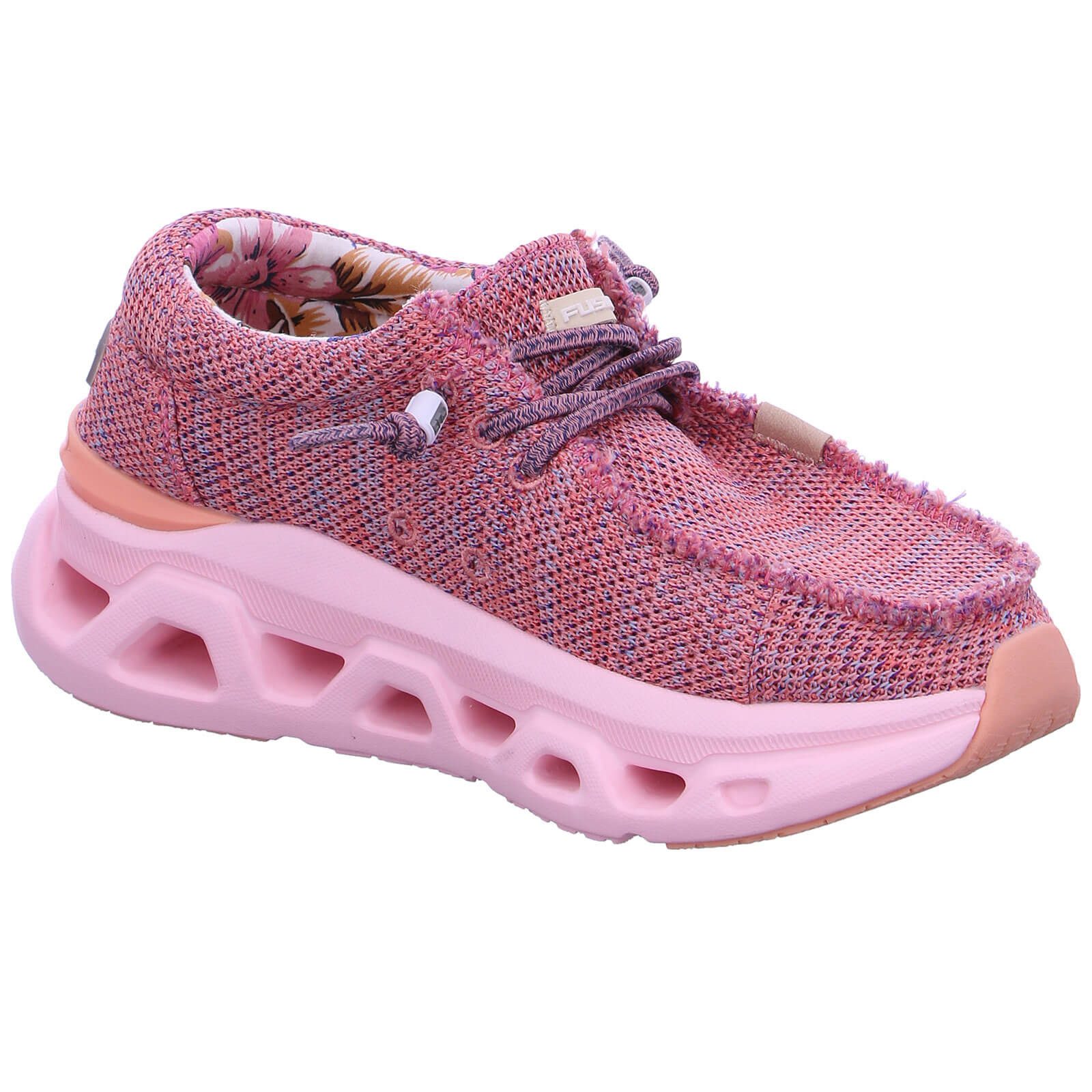 Fusion Slip-On Sneaker Damen Schuh Emma 5.0 Leinenoptik mit Gummizug - Leinenschuh Korksohle