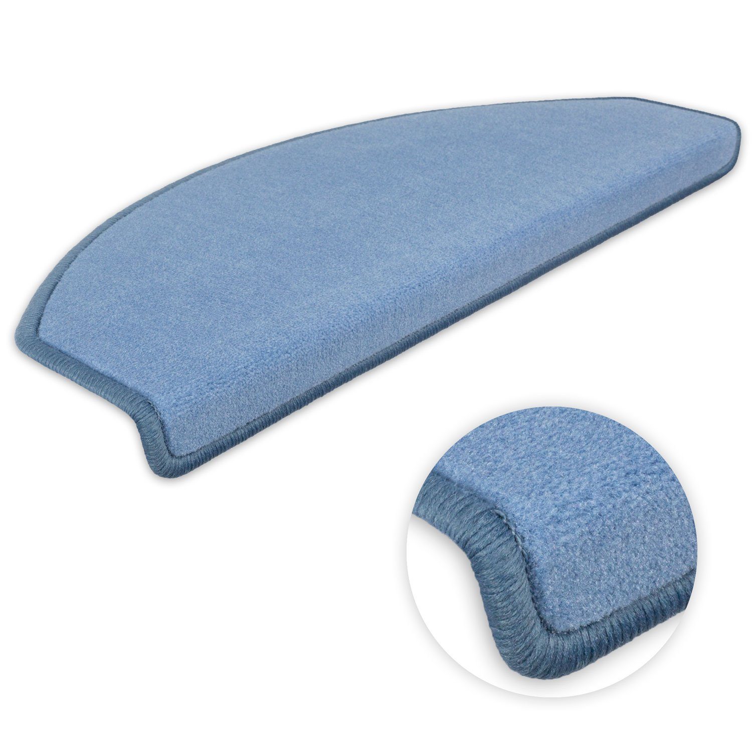 Metzker® Stufenmatte Stufenmatten Vorwerk Uni Halbrund Sparset Taubenblau 1 günstig online kaufen