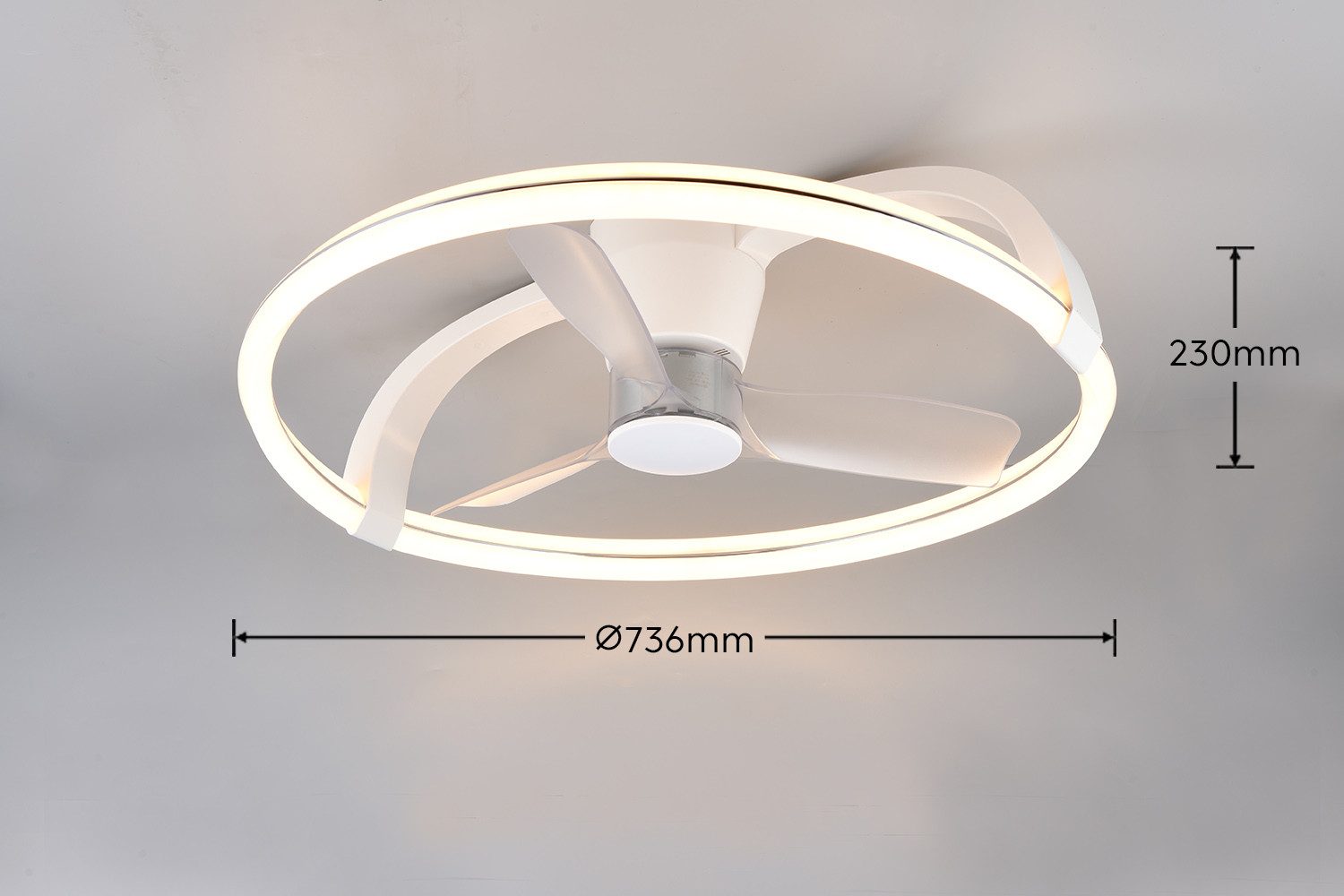Reality Leuchten LED Deckenleuchte STOCKHOLM mit Ventilator, Deckenventilator mit Licht inklFernbedienung, Ventilatorfunktion, LED fest integriert, warmweiß - kaltweiß, 6 Geschwindigkeiten Timer Vor- & Rücklauf LED dimmbar CCT Nachtlicht