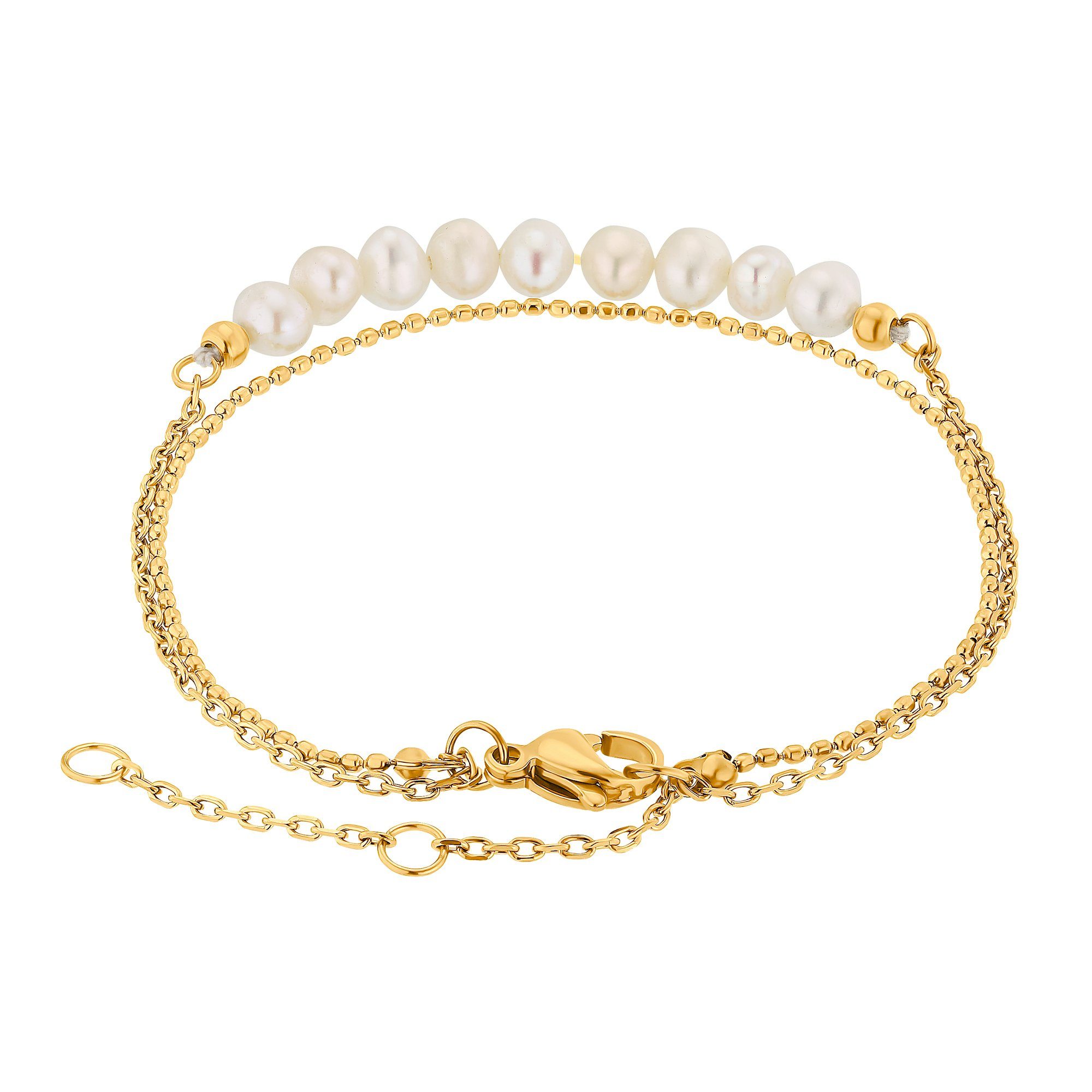 Frauen mit Armkette (Armband, Heideman goldfarben Perle Geschenkverpackung), silberfarben für Jolie Armband poliert inkl.