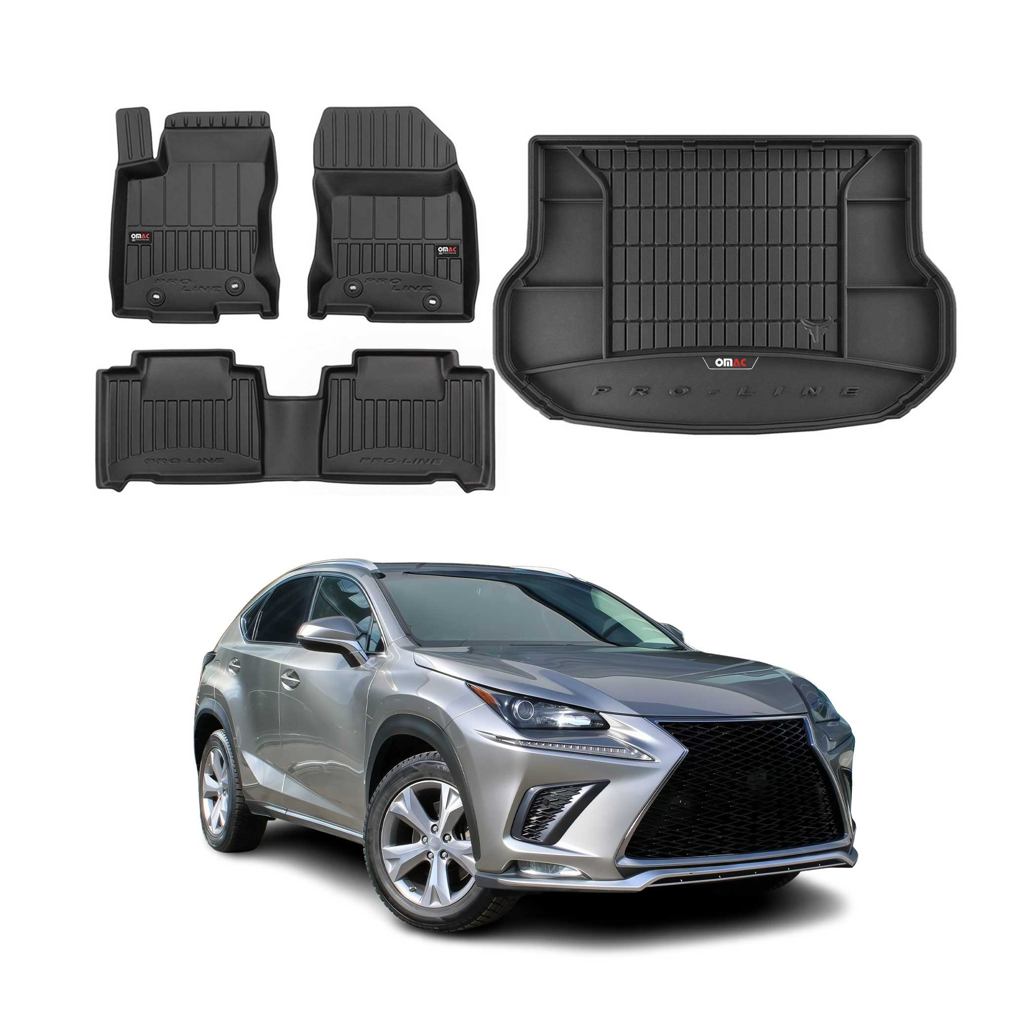 Auto-Fußmatten Kofferraumwanne Set für Lexus NX 2014-2025 Gummi Schwarz 4x