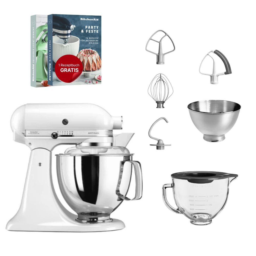 KitchenAid Küchenmaschine KitchenAid 4,8 L 5KSM175 Artisan Glasset mit Glasschüssel