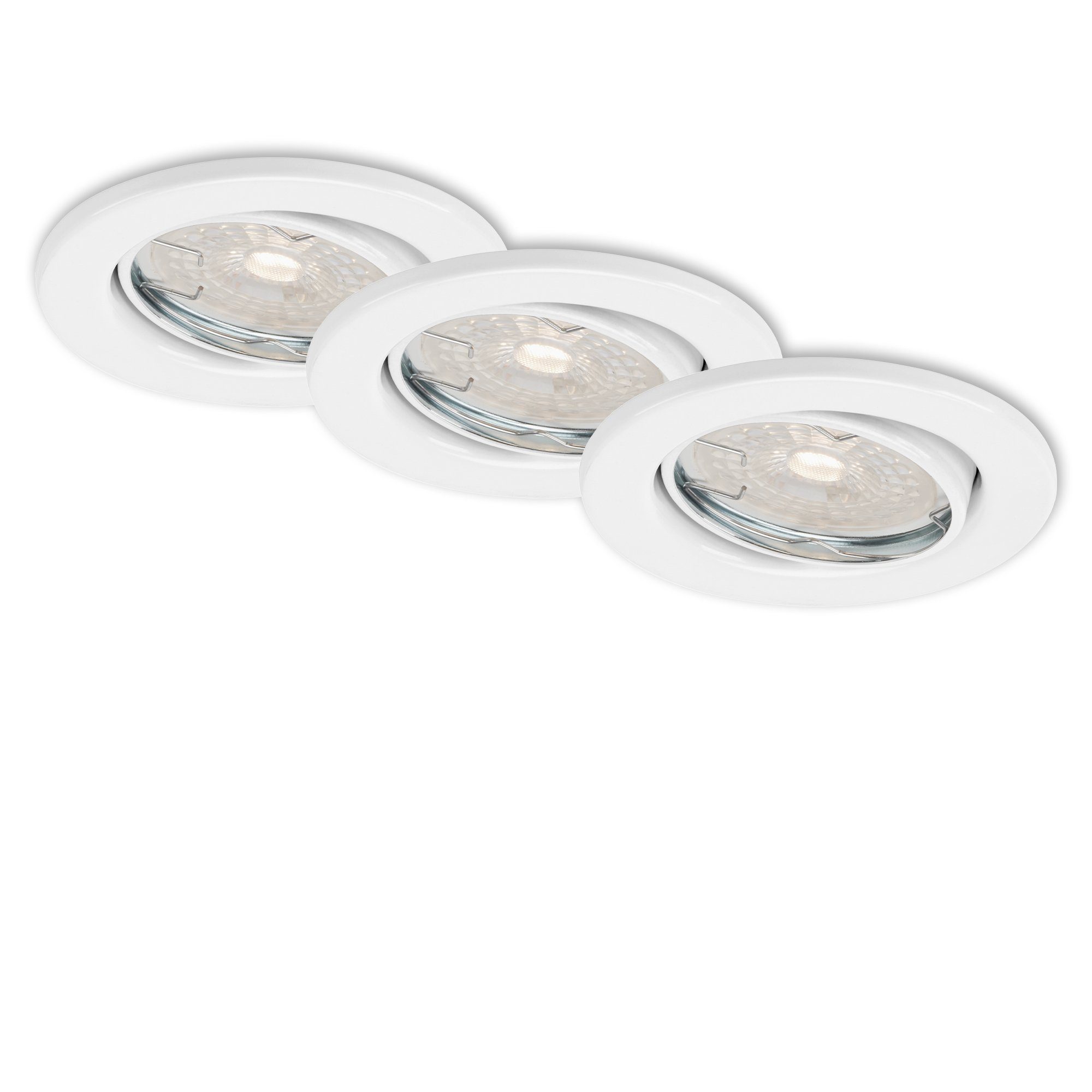 Einbauleuchte Leuchten wechselbar, weiß, LED 7256-036, LED Warmweiß, GU10, Einbaustrahler, Einbauspot Briloner