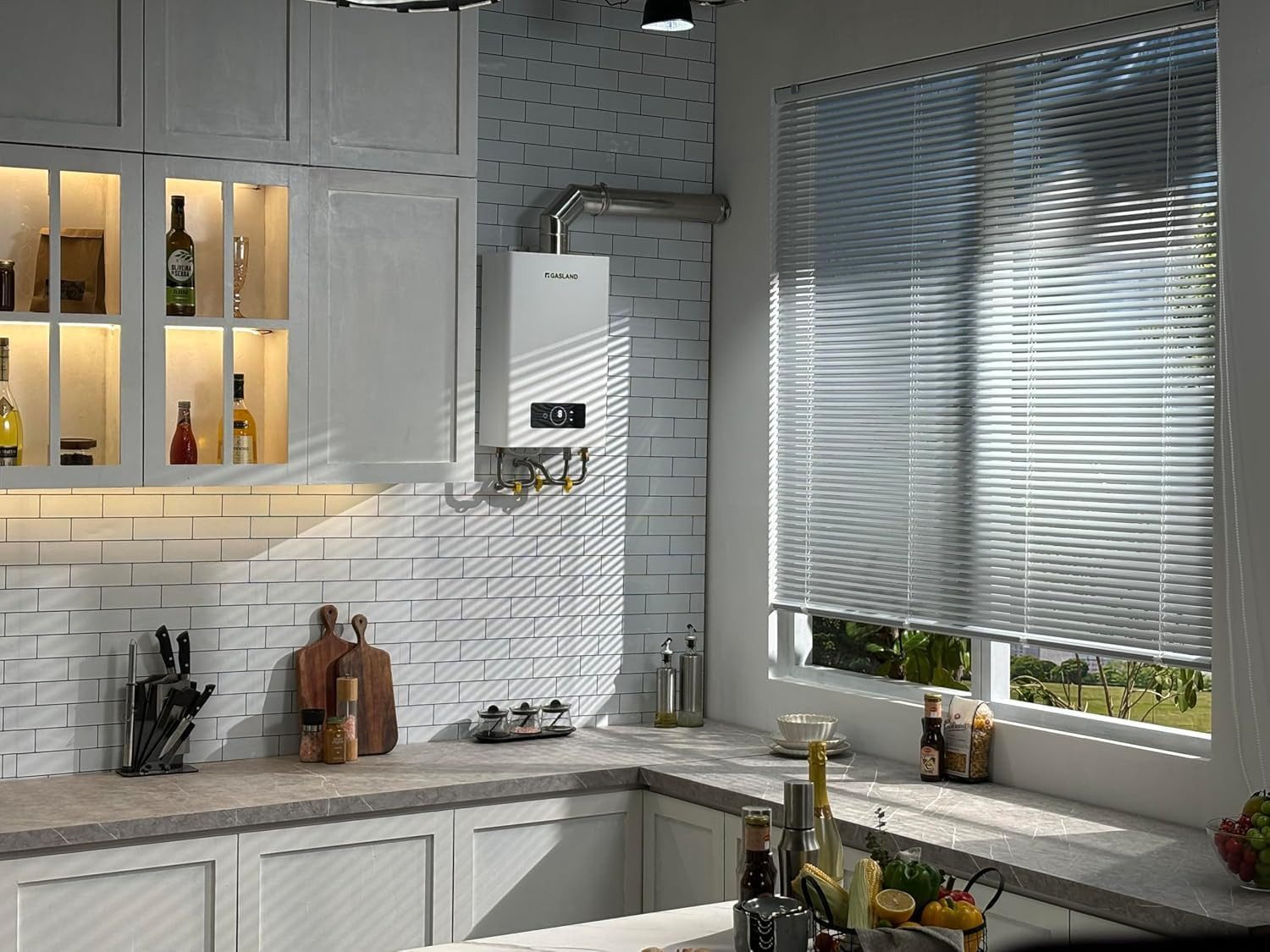 GASLAND Durchlauferhitzer GS318NG Methan Durchlauferhitzer, Abgedichteter Gas-Wassererhitzer mit niedrigem NOx-Gehalt für Bad