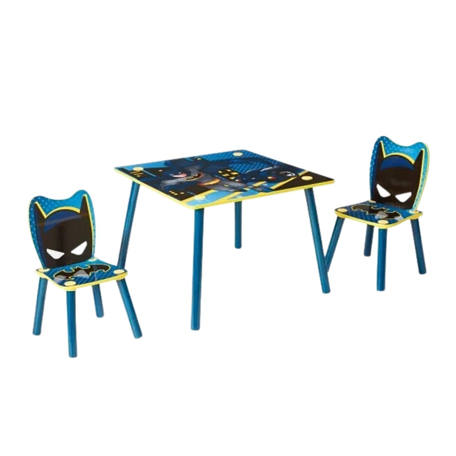 HTI-Living Kindersitzgruppe Kinder Sitzgruppe Batman, (Set, 3-tlg., 1 Tisch, 2 Stühle), Stuhlgruppe Tischgruppe Kindermöbel