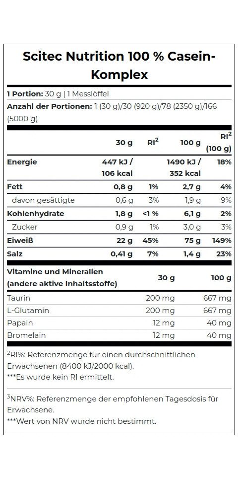 Scitec Nutrition Scitec Casein Complex 920g - Vanilla Pulver, 920 g, Pulver
