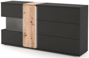 COTTA Sideboard Montana, Breite 185 cm, inkl. LED-Beleuchtung, mit Push-To-Open