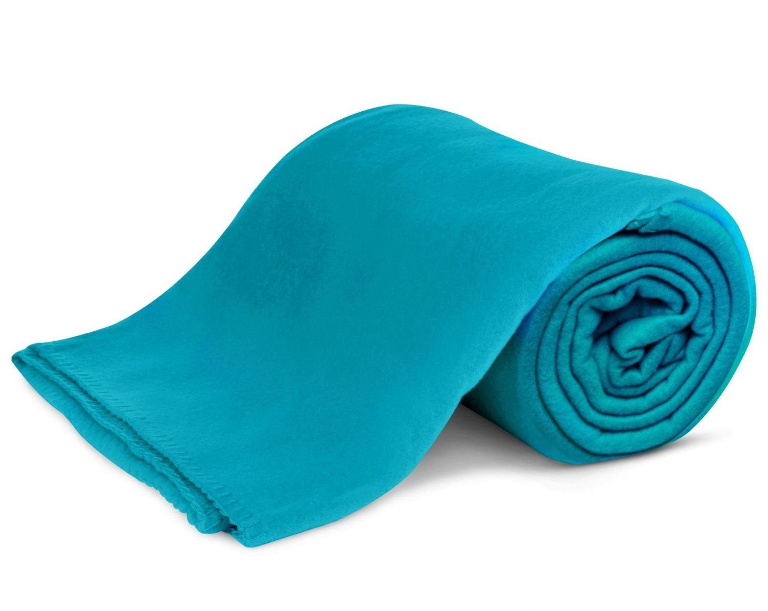 Wohndecke Polar-Fleece mit Antipilling, ca. 420g, 130x160 cm, KiGATEX, Ziersticheinfassung