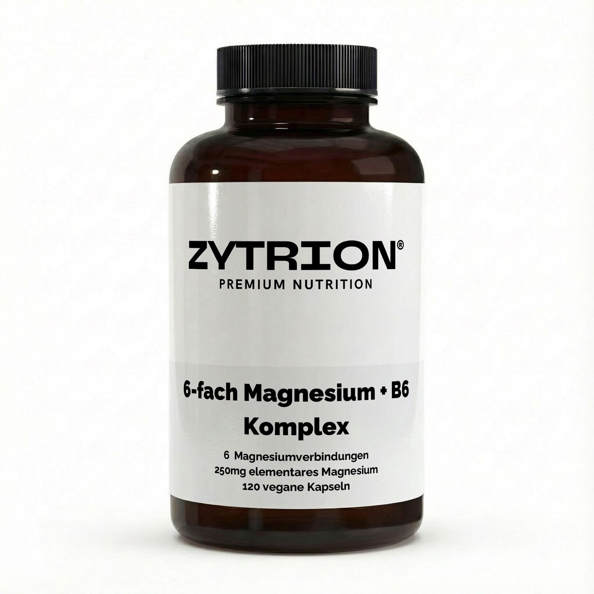 ZYTRION Magnesium Komplex, Vegan mit Vitamin B6 - 120 Stück Kapseln, 120 St., 91.2 g, Vegane Kapselform für eine pflanzliche Ergänzung