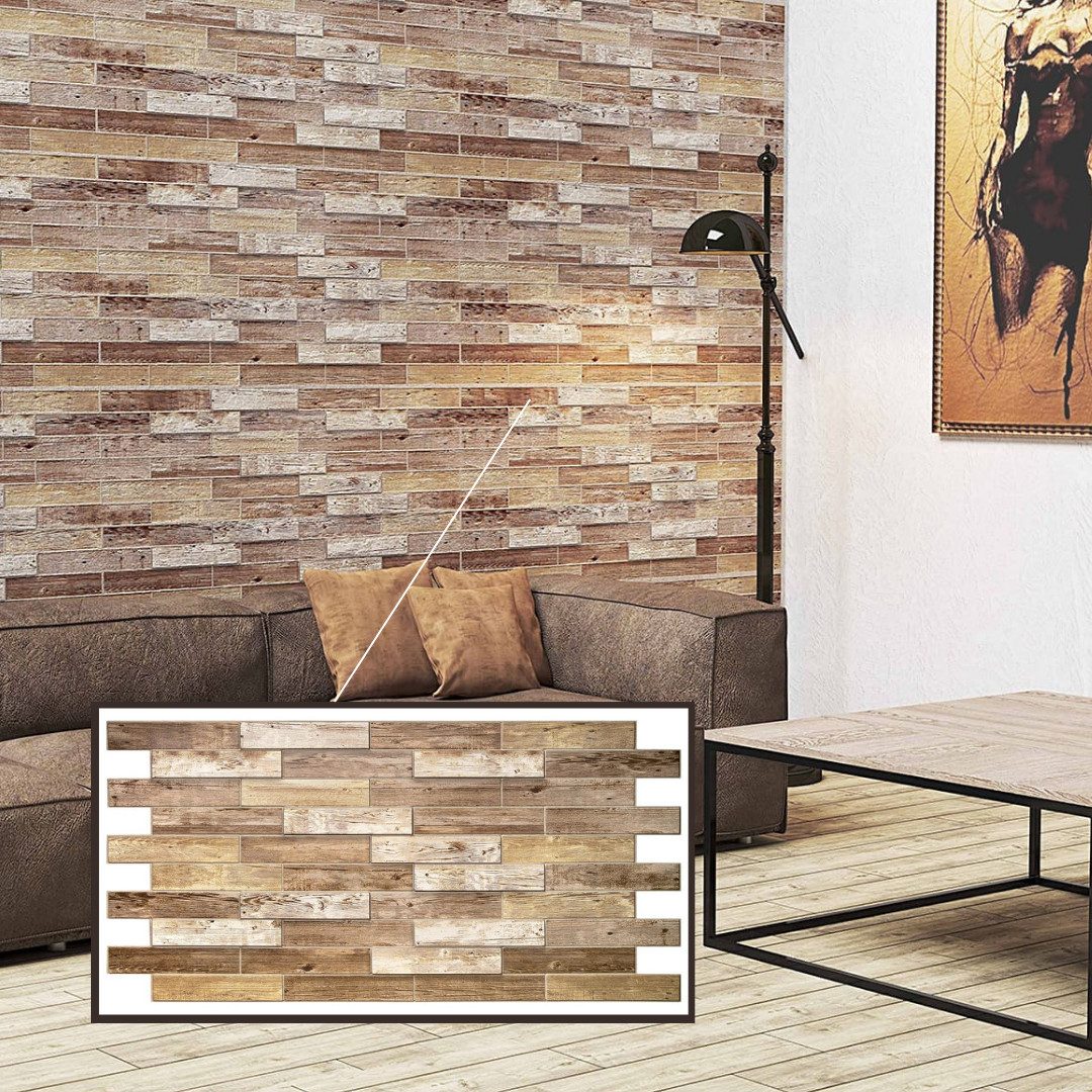 STM Company 3D Wandpaneel 3D-Wandpaneele PVC, Holz Optik, 1-20 Platten - 0.5-10 m², (1-tlg) Für Wohnzimmer, Küche & Bad, Einfache DIY-Montage