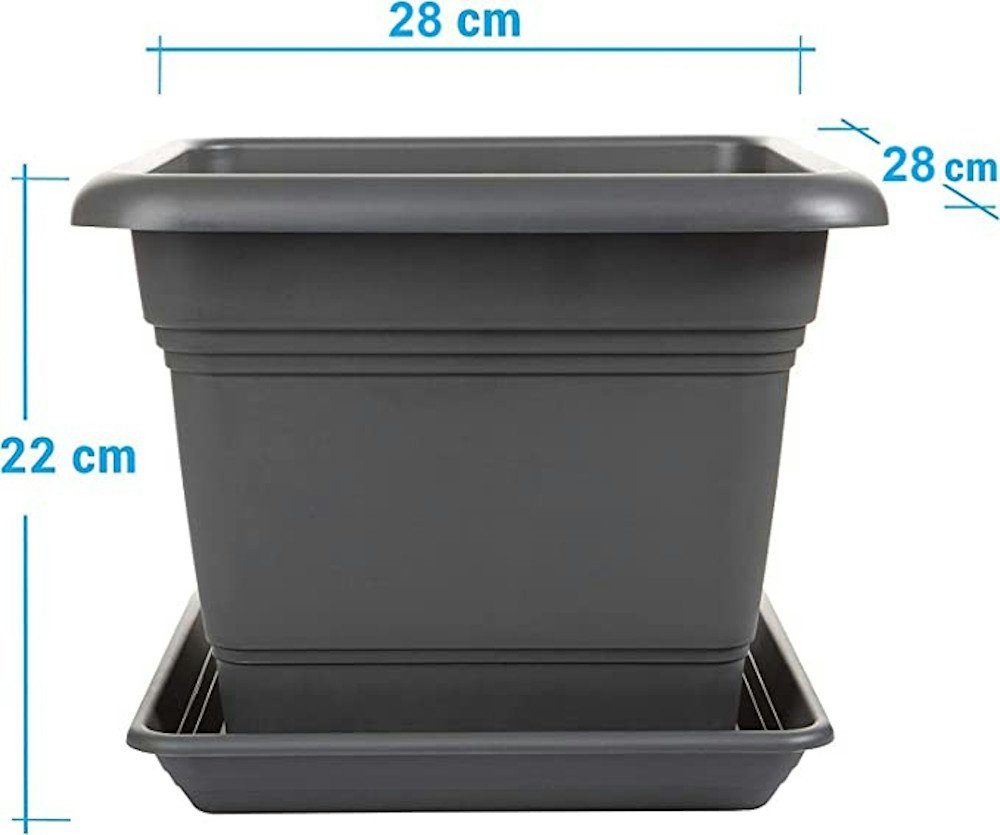 Centi Pflanzkübel Blumentopf eckig, Blumenkübel 28 günstig online kaufen