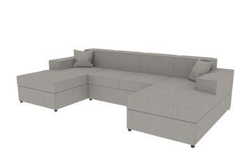 99rooms Wohnlandschaft Sergio, U-Form, Couch, mit Bettfunktion und 2xBettkasten, Sitzkomfort, Modern Design