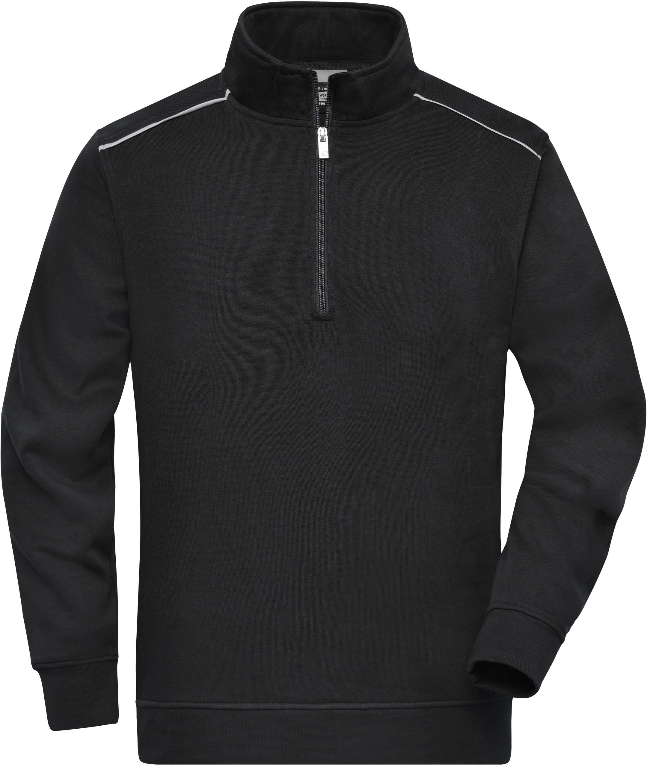 James & Nicholson Hoodie Workwear Halfzip Sweatshirt auch in großen Größen FaS50895 Black