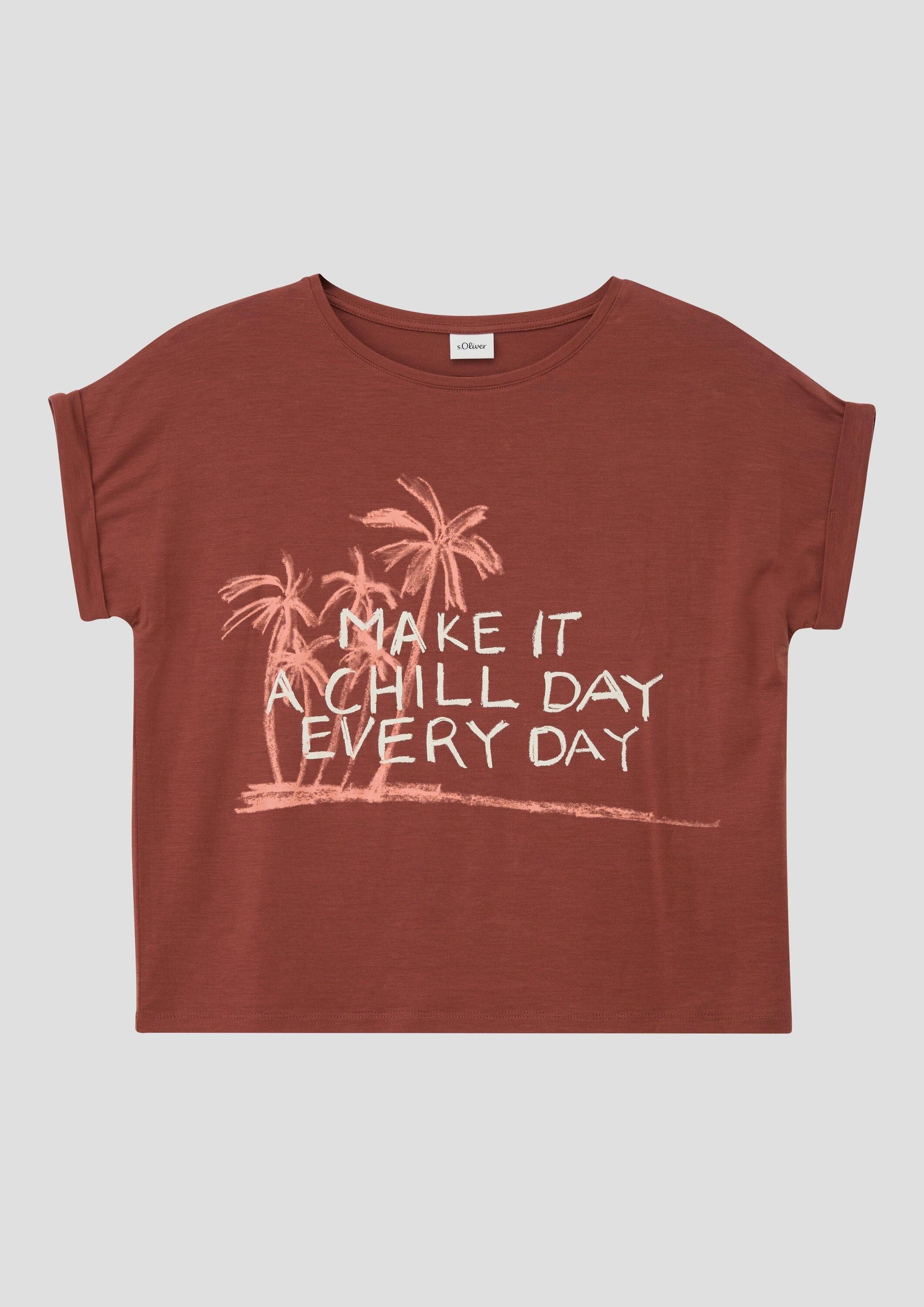 s.Oliver Kurzarmshirt T-Shirt Weiches T-Shirt mit Frontprint