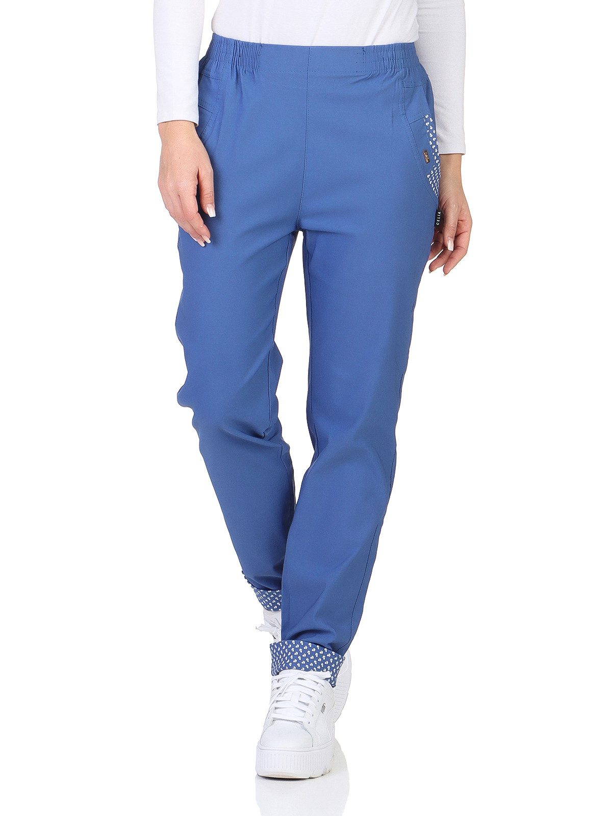 OriginalYou Stretch-Hose Sommerhose Damen Schlupfhose ANKER maritime Stoffhose auch in großen Größen erhältlich, mit elastischem Bund – Bild 4 von 5