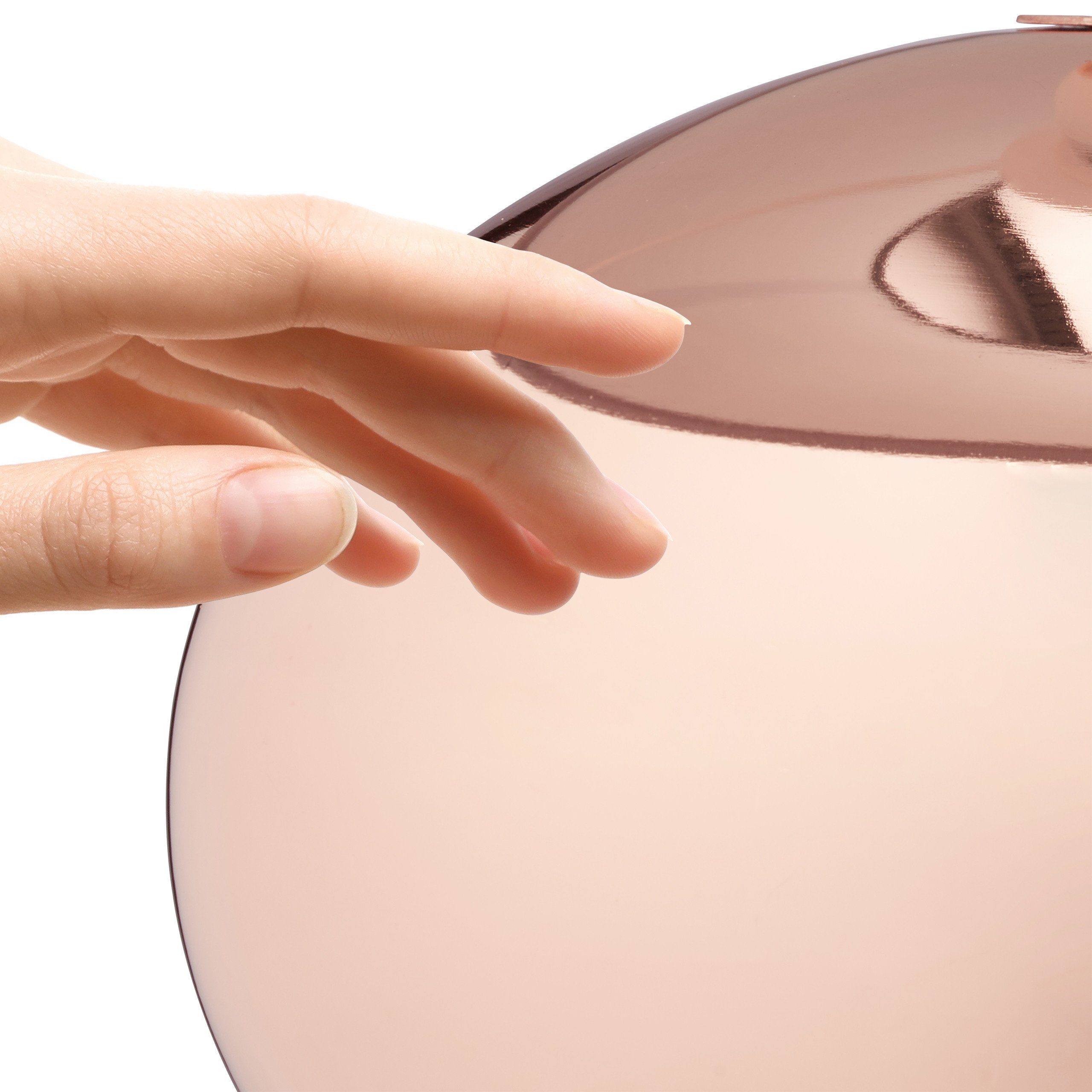 relaxdays Tischleuchte Runde Tischlampe mit Touchfunktion, Kupfer