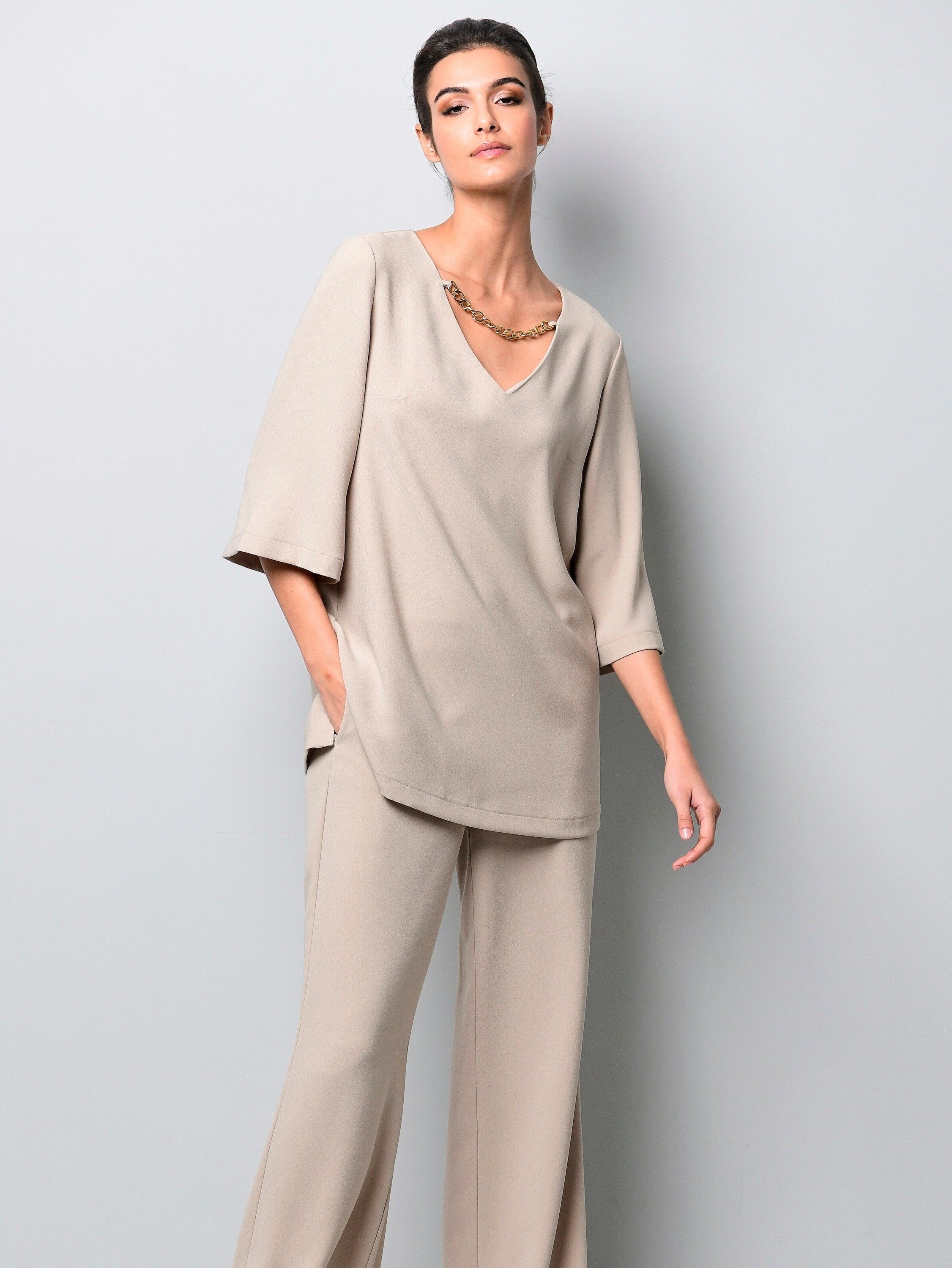 Alba Moda Tunika Tunika mit Kettendetail am Ausschnitt