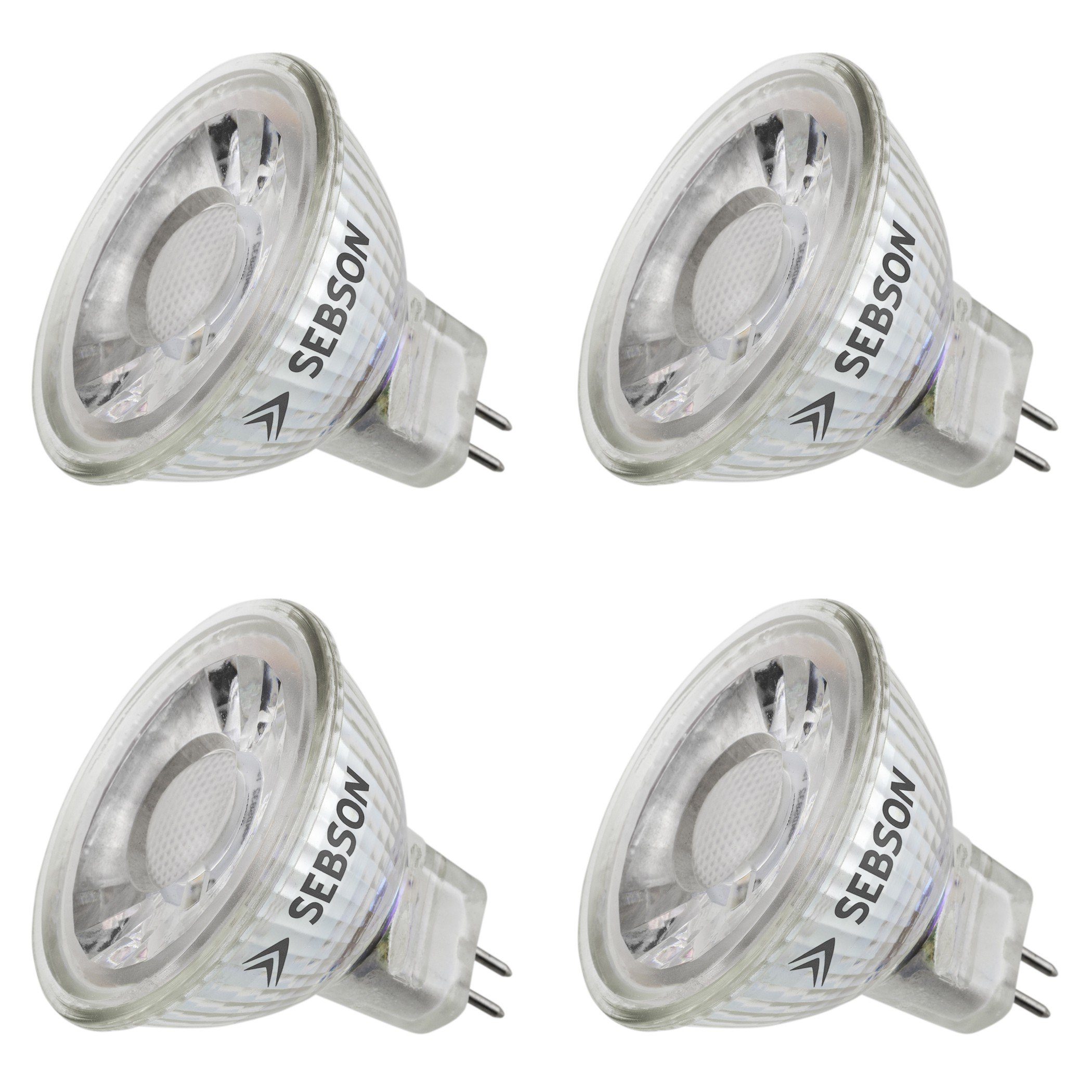 SEBSON LED-Leuchtmittel LED Lampe GU5.3/ MR16 warmweiss 5W Луковицы Spot 12V - 4er Pack