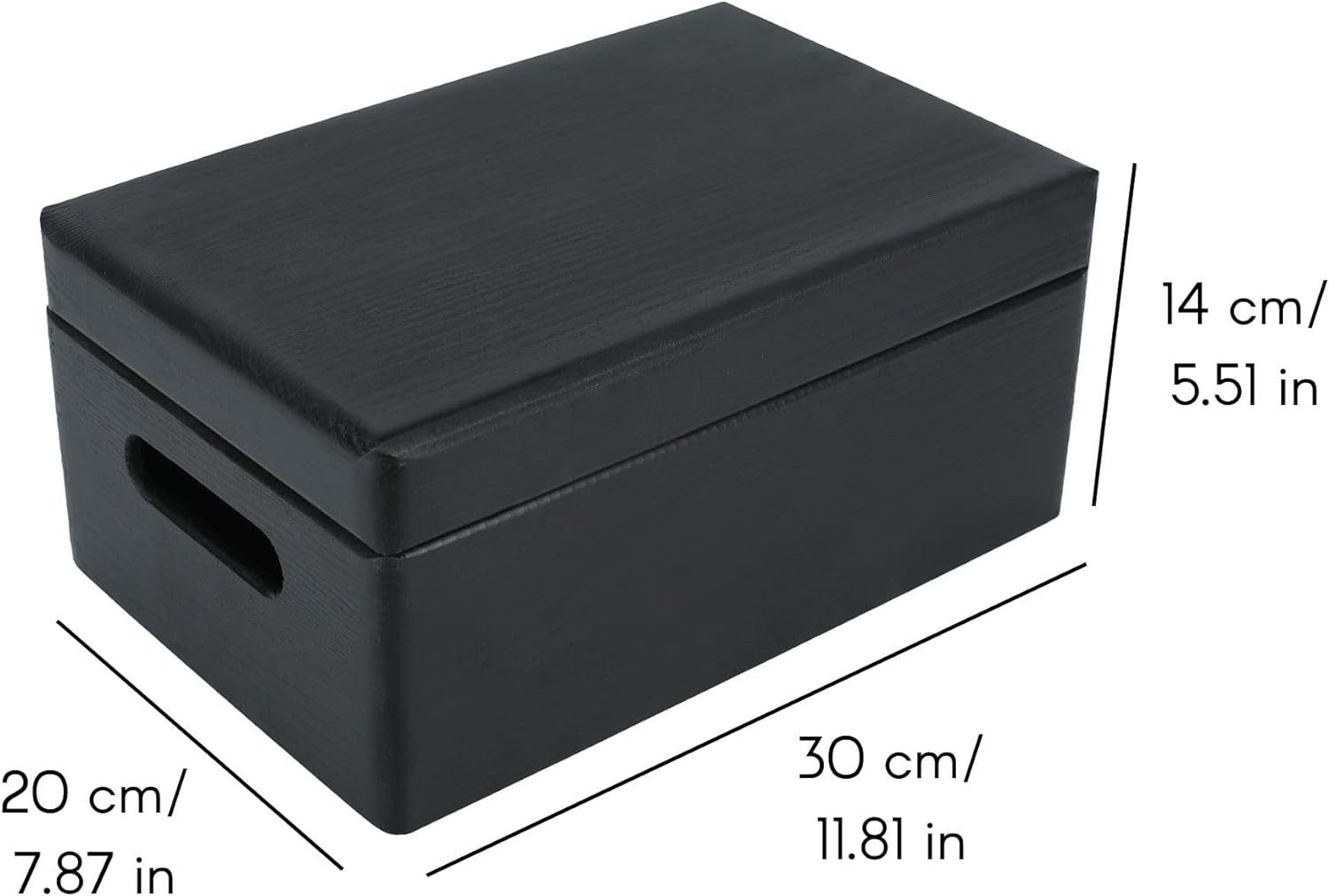 Creative Deco Holzkiste mit Deckel 30x20x14 cm (1cm)