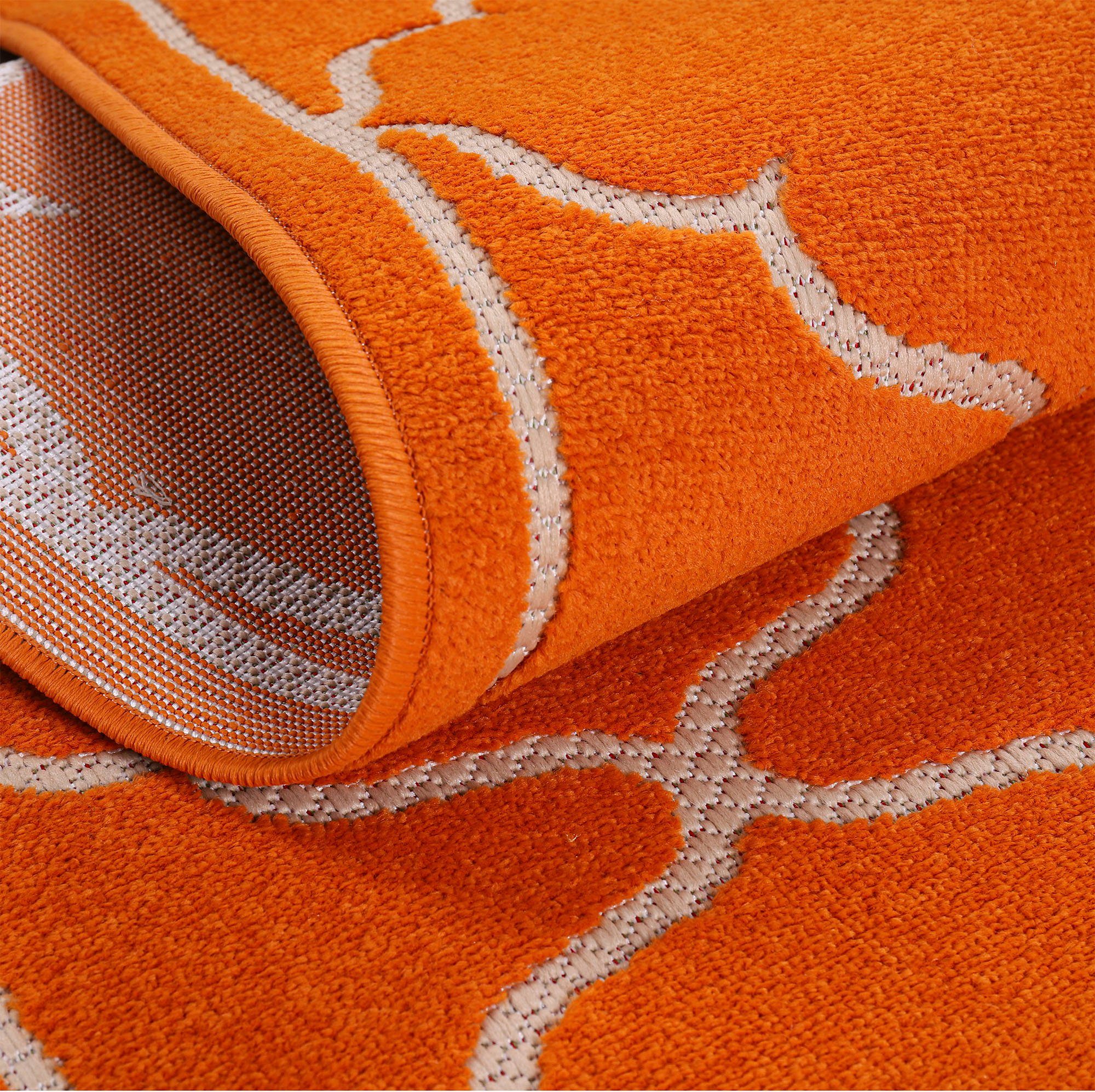Teppich Berlin, Sanat, rechteckig, mm, geeignet, pflegeleicht Höhe: orange 6 und In Outdoor -und robust
