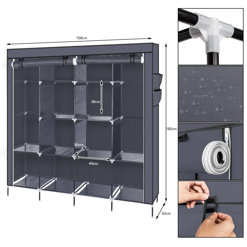 VINGLI Stoffschrank Offener Kleiderschrank Stoff, 169,5 x 45 x 181,5 cm Sto günstig online kaufen