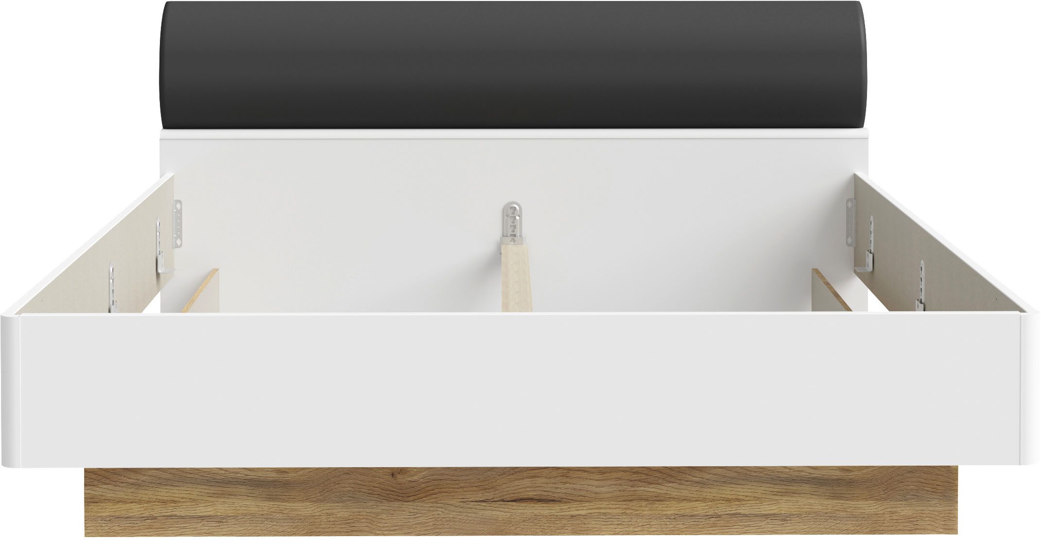 FORTE Bett MAYACUS, Belastberikeit 240 KG, Bett mit gepolstertem Kopfteil, Beleuchtung optional bestellbar