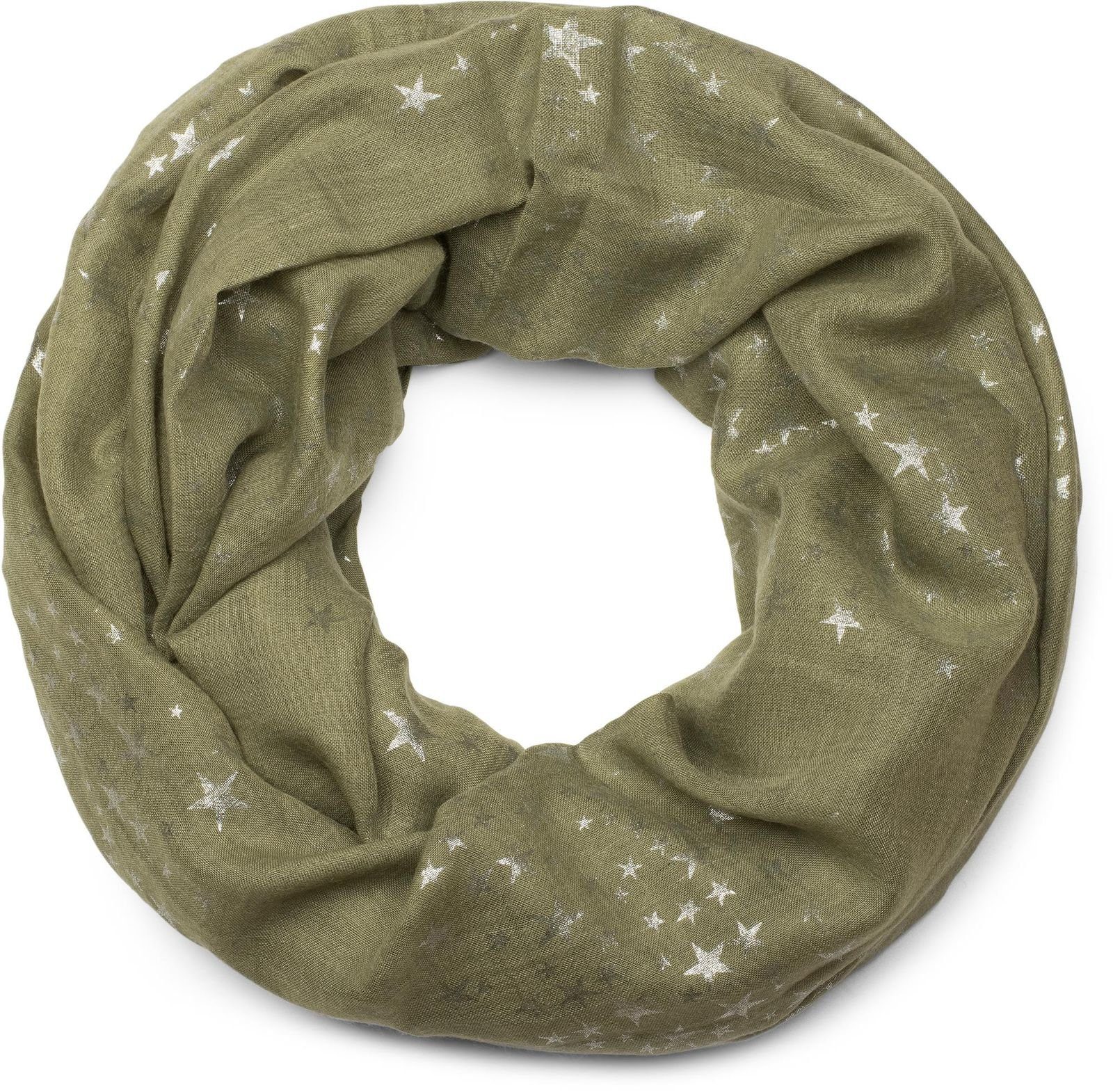 styleBREAKER Loop Loop Schal mit Metallic Sterne Print, (1-St) günstig online kaufen