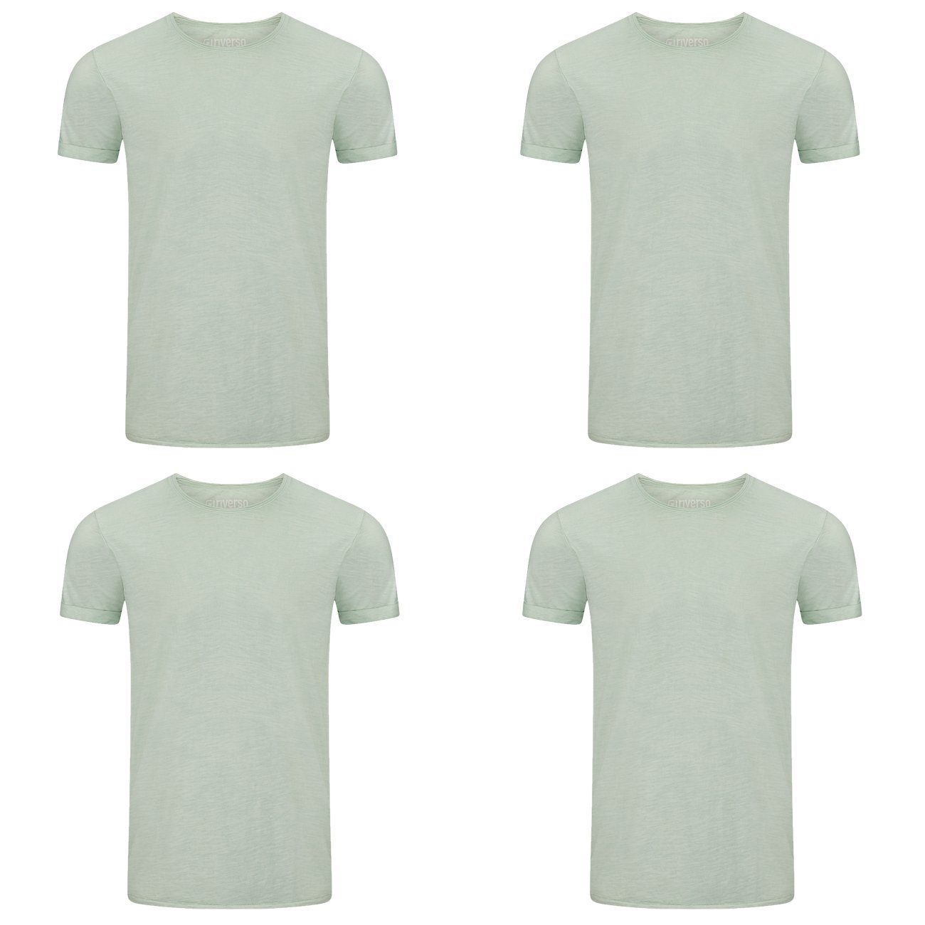 riverso T-Shirt RIVMatteo O-Neck (4-tlg) Pastel 100% (17100) Baumwolle Turquoise