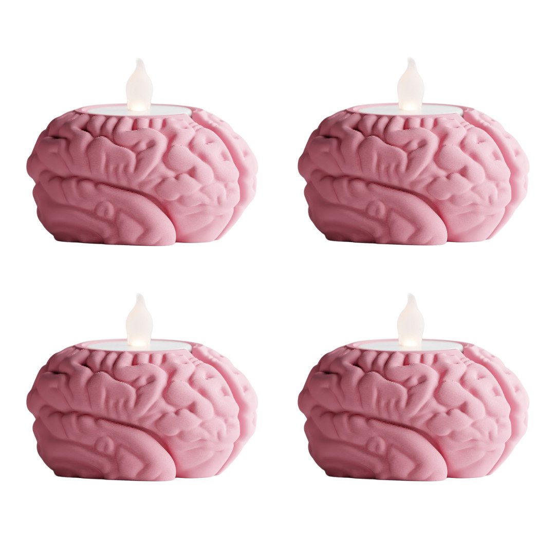 Shapes - Decorations Kerzenhalter Shapes – Decorations „Neuroglow“ Teelichthalter im Gehirn-Design (1er-Set, 2er-Set, 4er-Set, 4 St), Perfekt für Standard-Teelicht