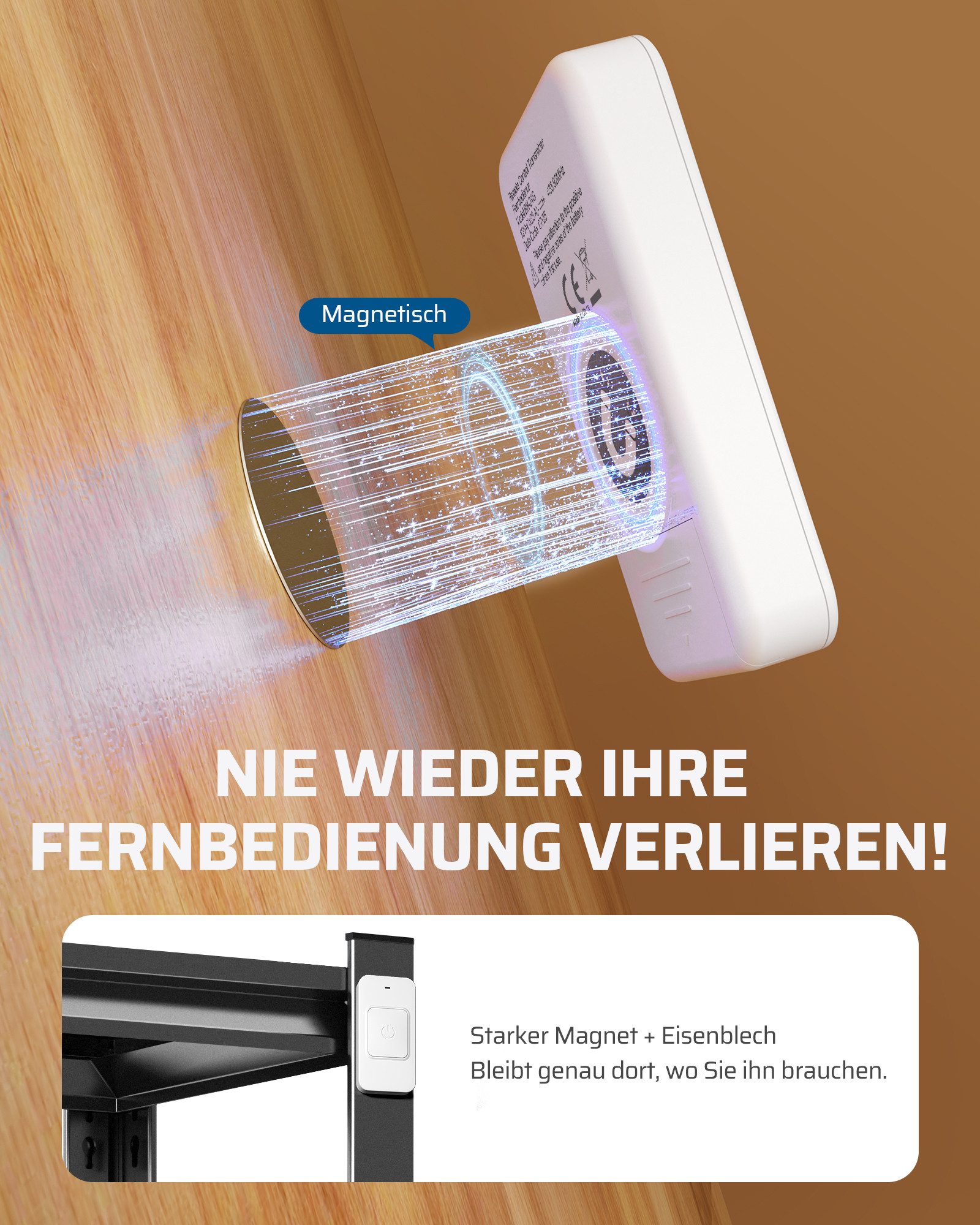 DEWENWILS Funksteckdose mit Fernbedienung, max. 3680 W, 2-St., 30 m Reichweite, Fernbedienung magnetisch befestigbar – Bild 5 von 5