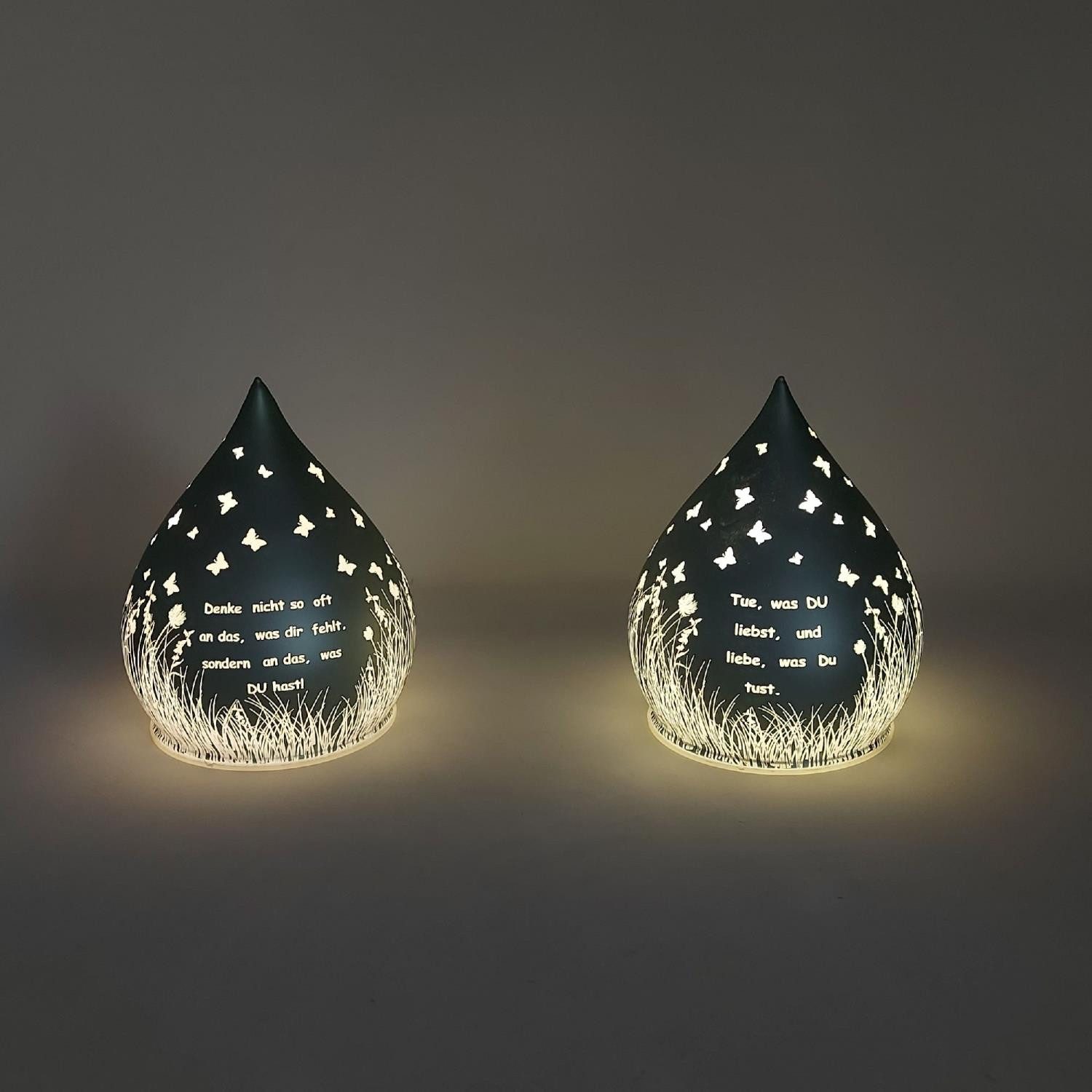 formano LED Tischleuchte Sprüche, Farbe: Grün, Motiv: Sprüche